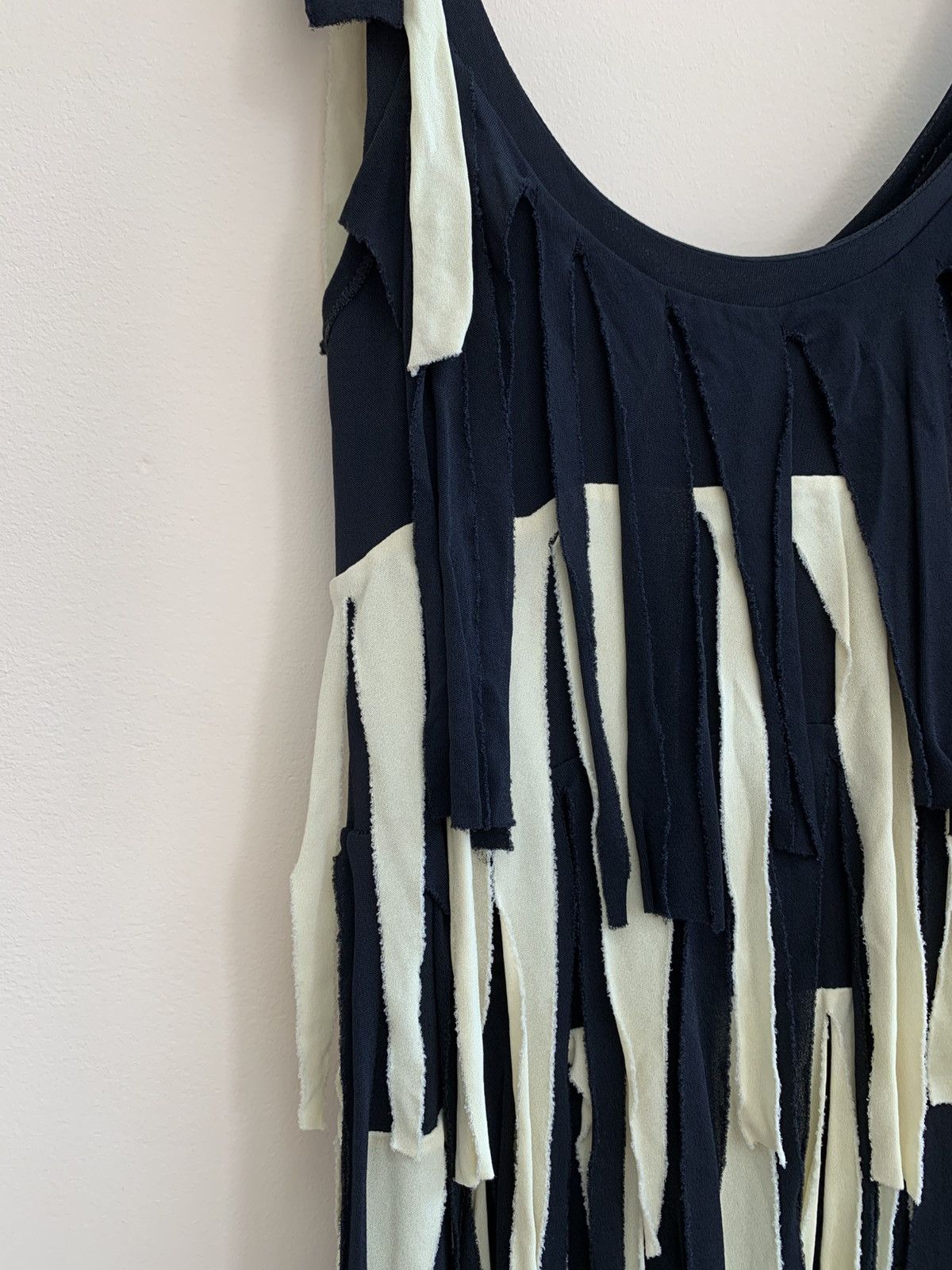 Moschino Moschino Couture Charleston Black Beige Fringed Dress Size M / US 6-8 / IT 42-44 - 4 Thumbnail