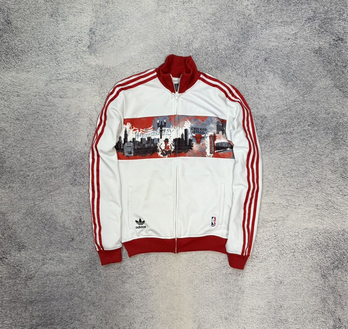 Adidas Adidas Chicago Bulls Mens Track Jacket Full Zip NBA White S Size US S / EU 44-46 / 1 - 3 Thumbnail