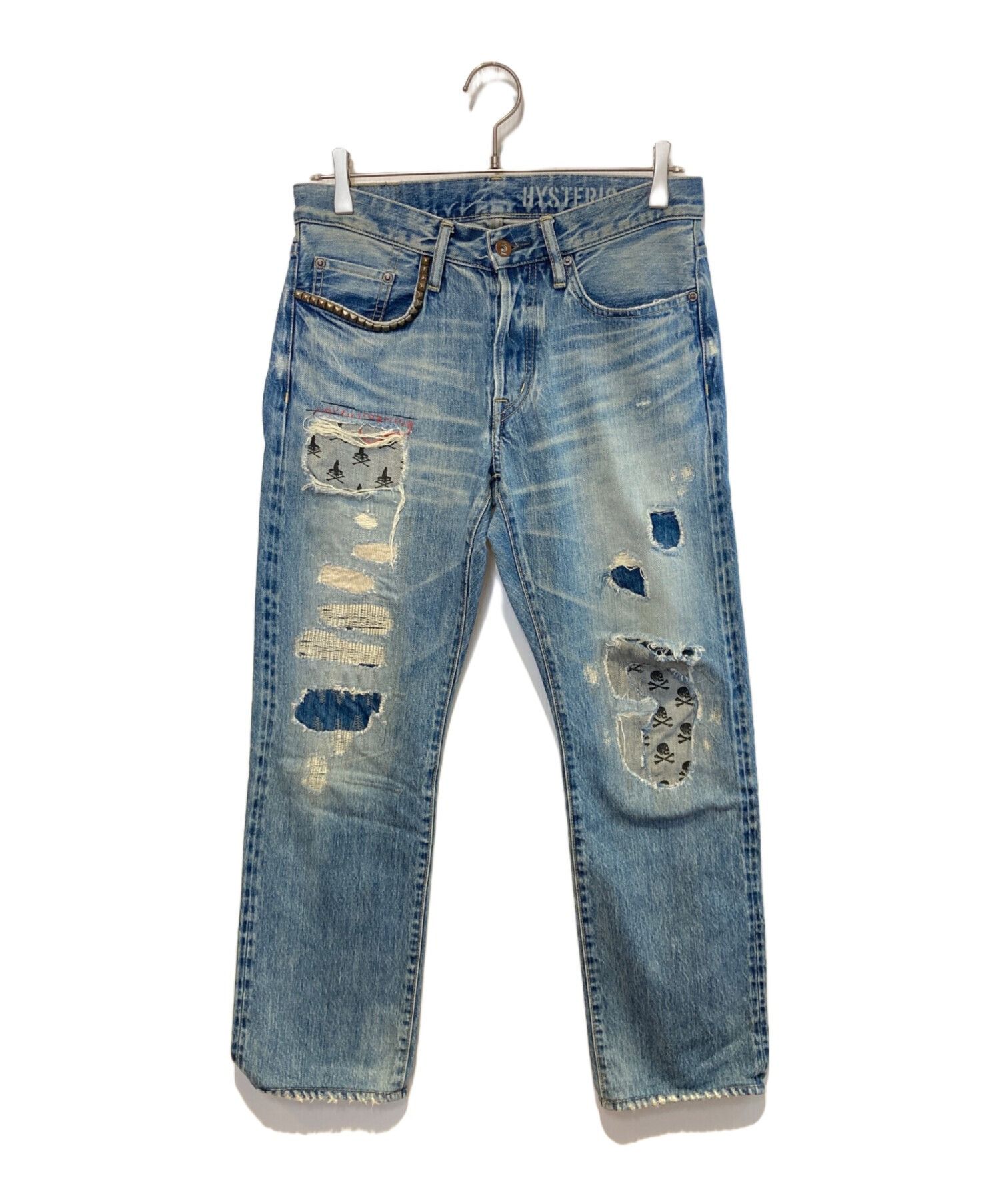 パンツ Hysteric Glamour Crashed Studs Denim Hysteric Glamour Studded “Crash” Denim Sz 26 – Final Blow