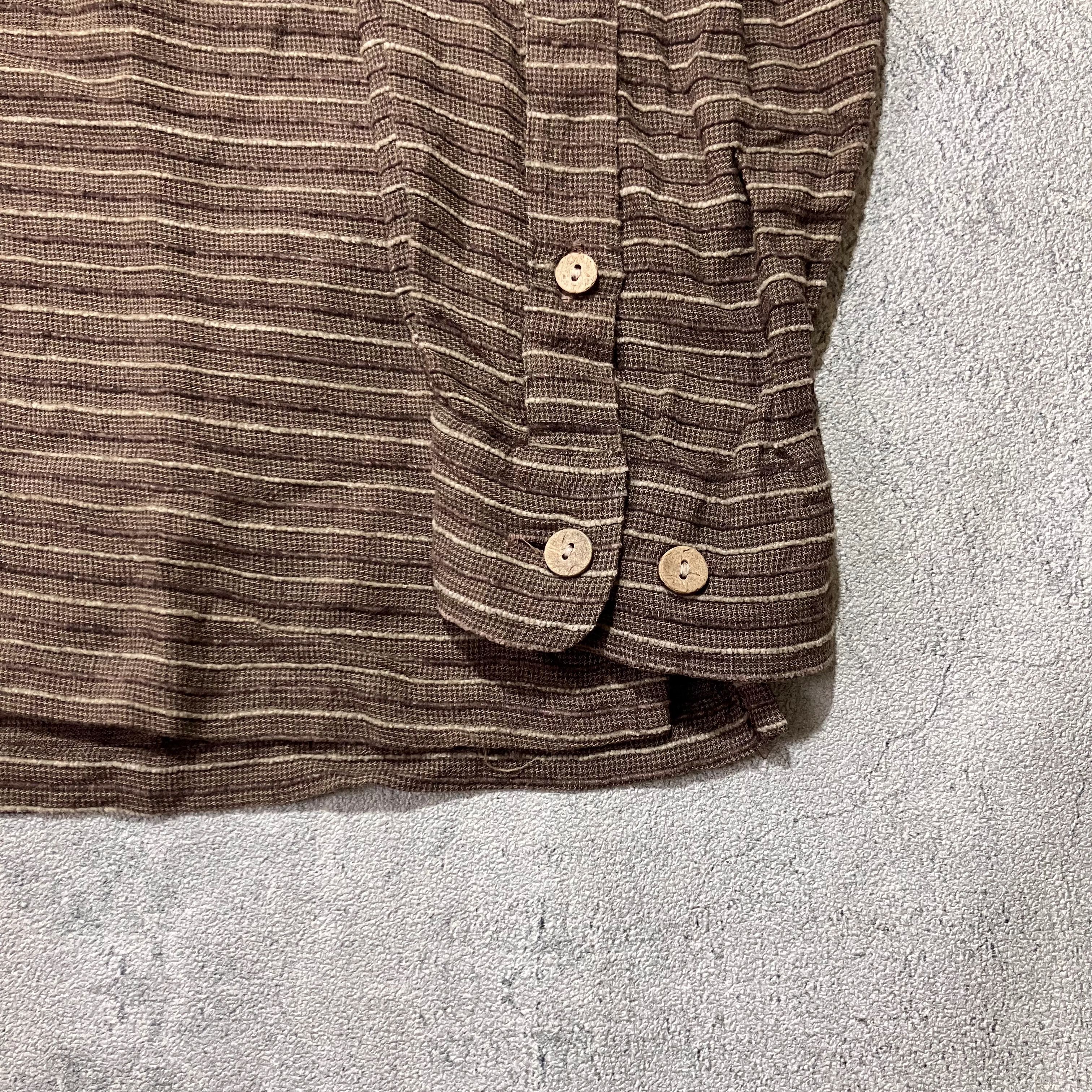 Dezert Dezert brown and cream striped cotton shirt Size US L / EU 52-54 / 3 - 6 Thumbnail
