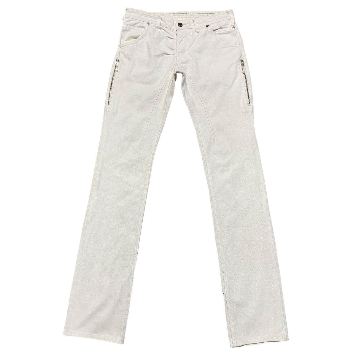 Yohji Yamamoto A.A.R Against All Risks White Denim Zipper Jeans Size US 29 - 1 Thumbnail
