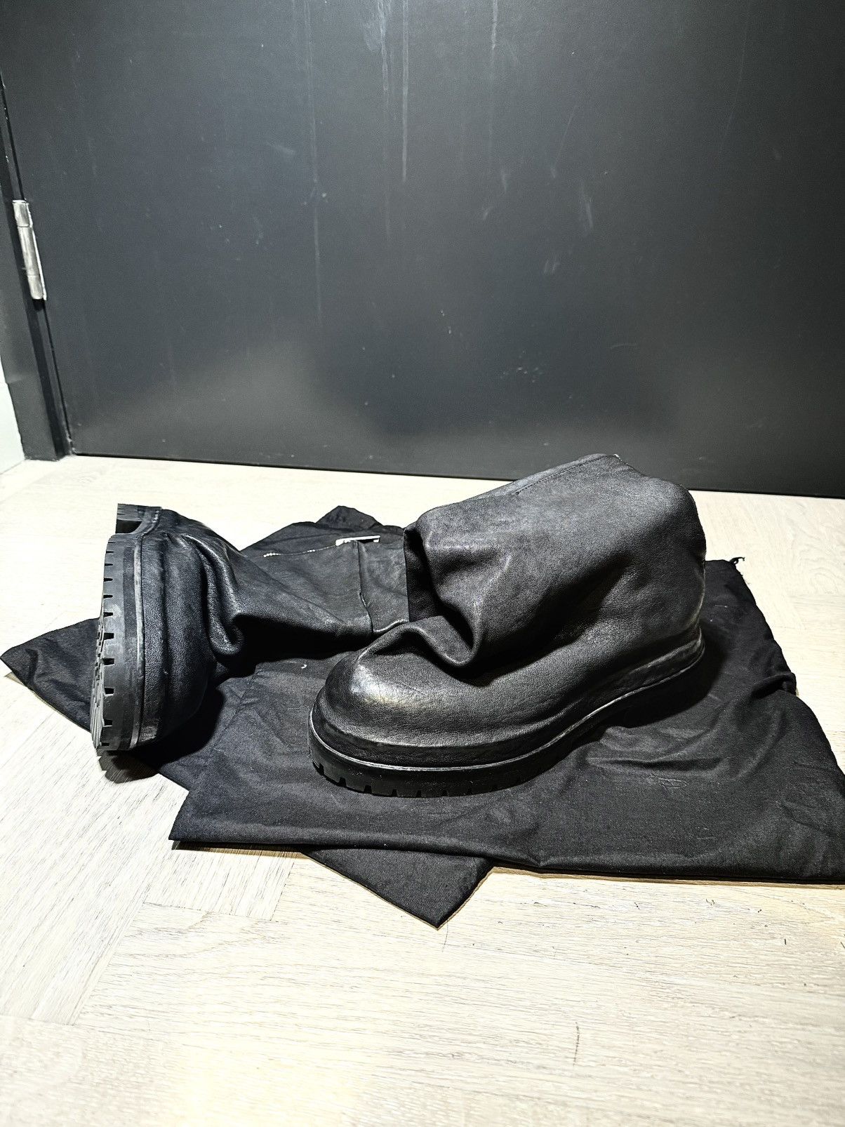 424 424 on Fairfax Overlay Black Leather Strap Boots 40 Size US 7 / EU 40 - 13 Thumbnail