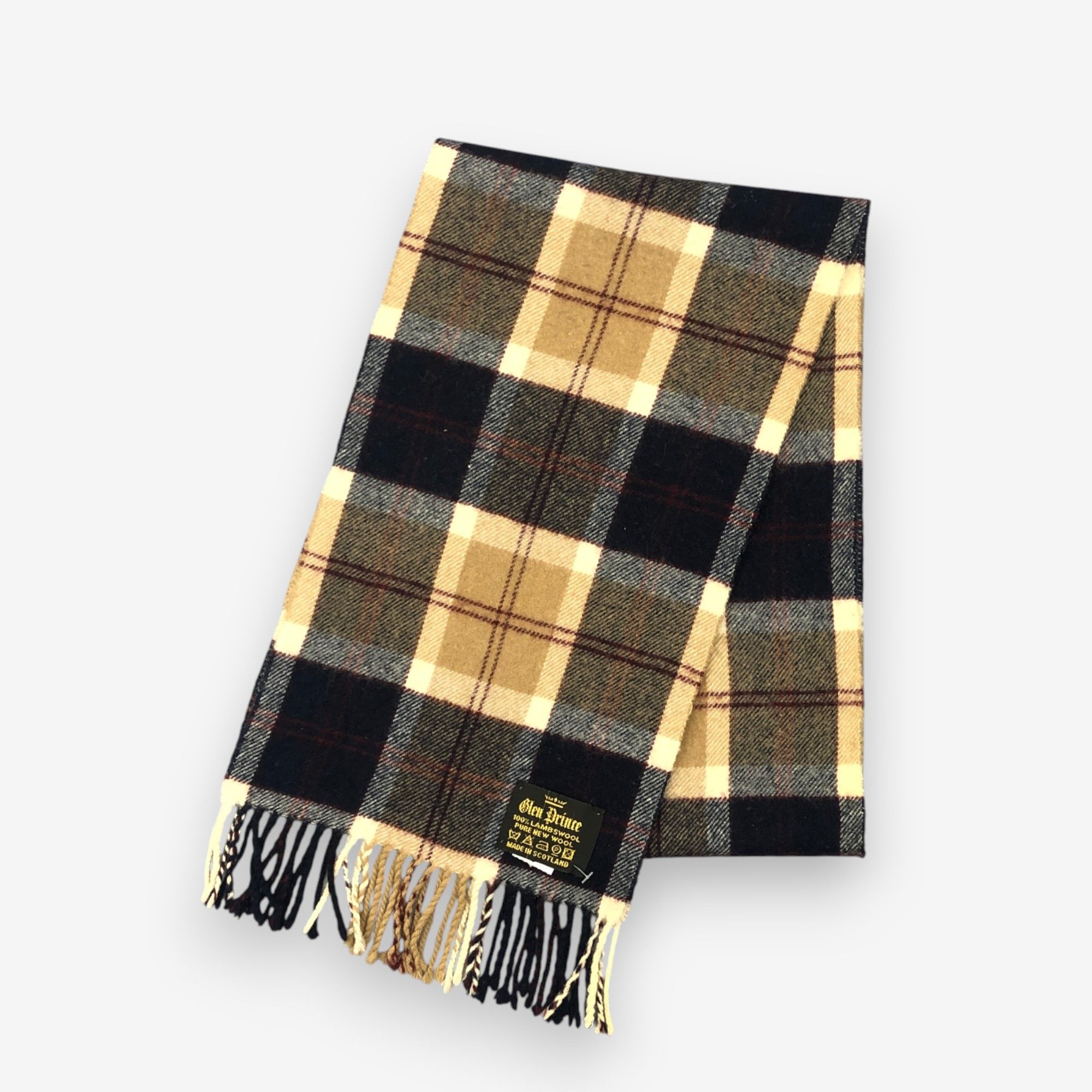 Japanese Brand Vintage Glen Prince Scarf Muffler Wool Plaid Winter Scarves Size ONE SIZE - 3 Thumbnail
