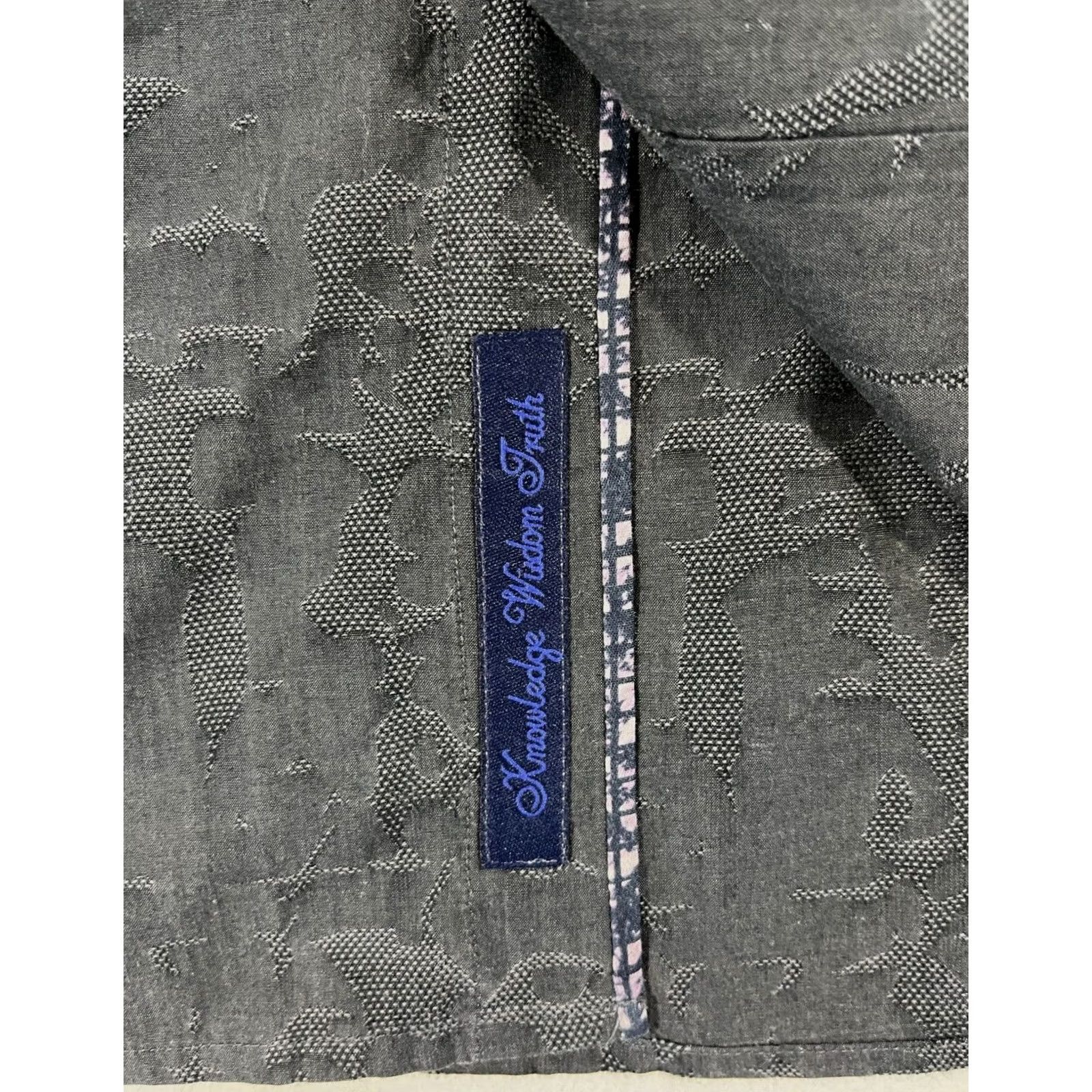 Robert Graham VINTAGE Robert Graham Button-Up Jacquard Shirt Tailored Fit Sz L Gray Cotton Men's Button-Up Regular Length Size US L / EU 52-54 / 3 - 7 Thumbnail