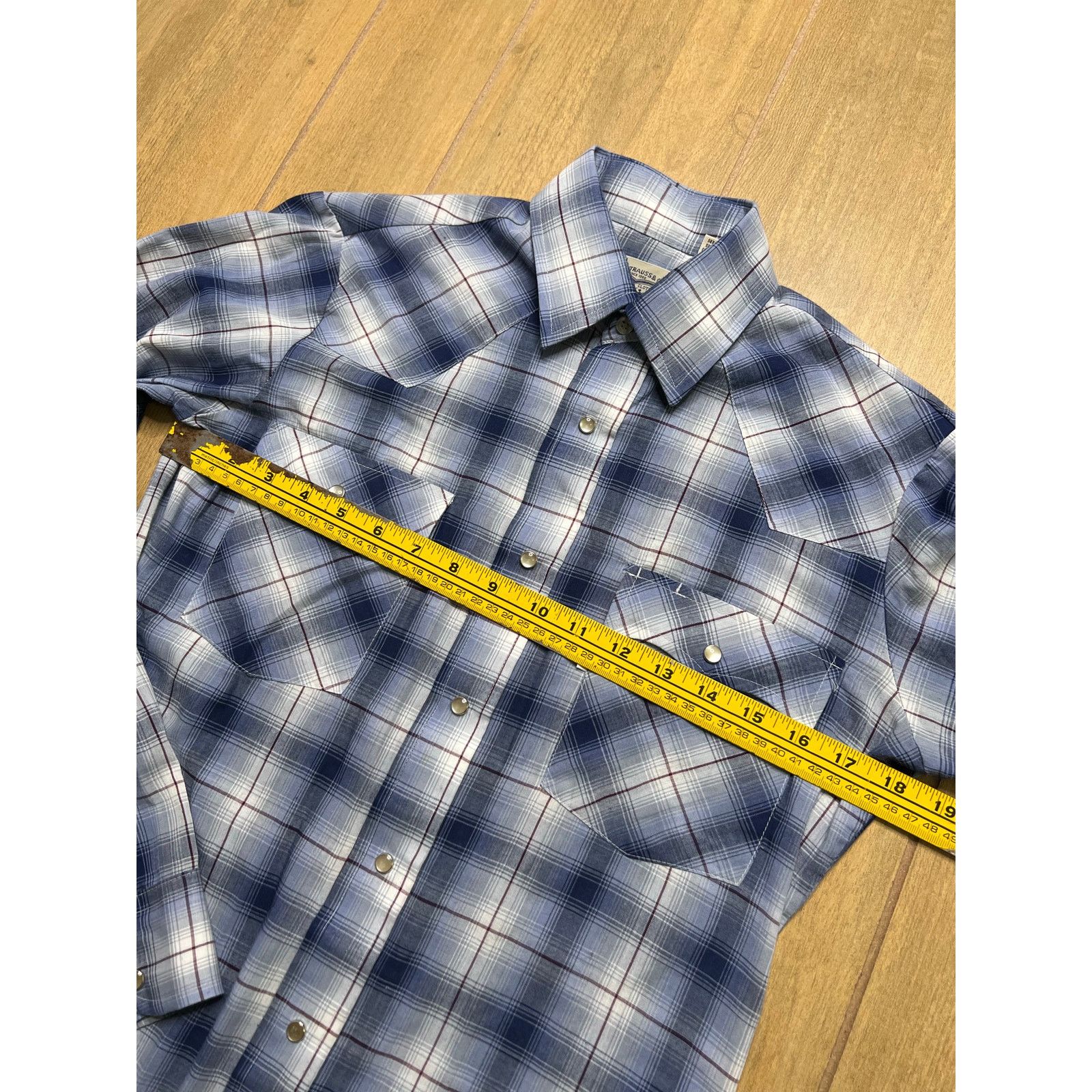 Levi's Vintage Levi’s Western Plaid Pearl Snap Shirt Blue Mens S Size US S / EU 44-46 / 1 - 7 Thumbnail