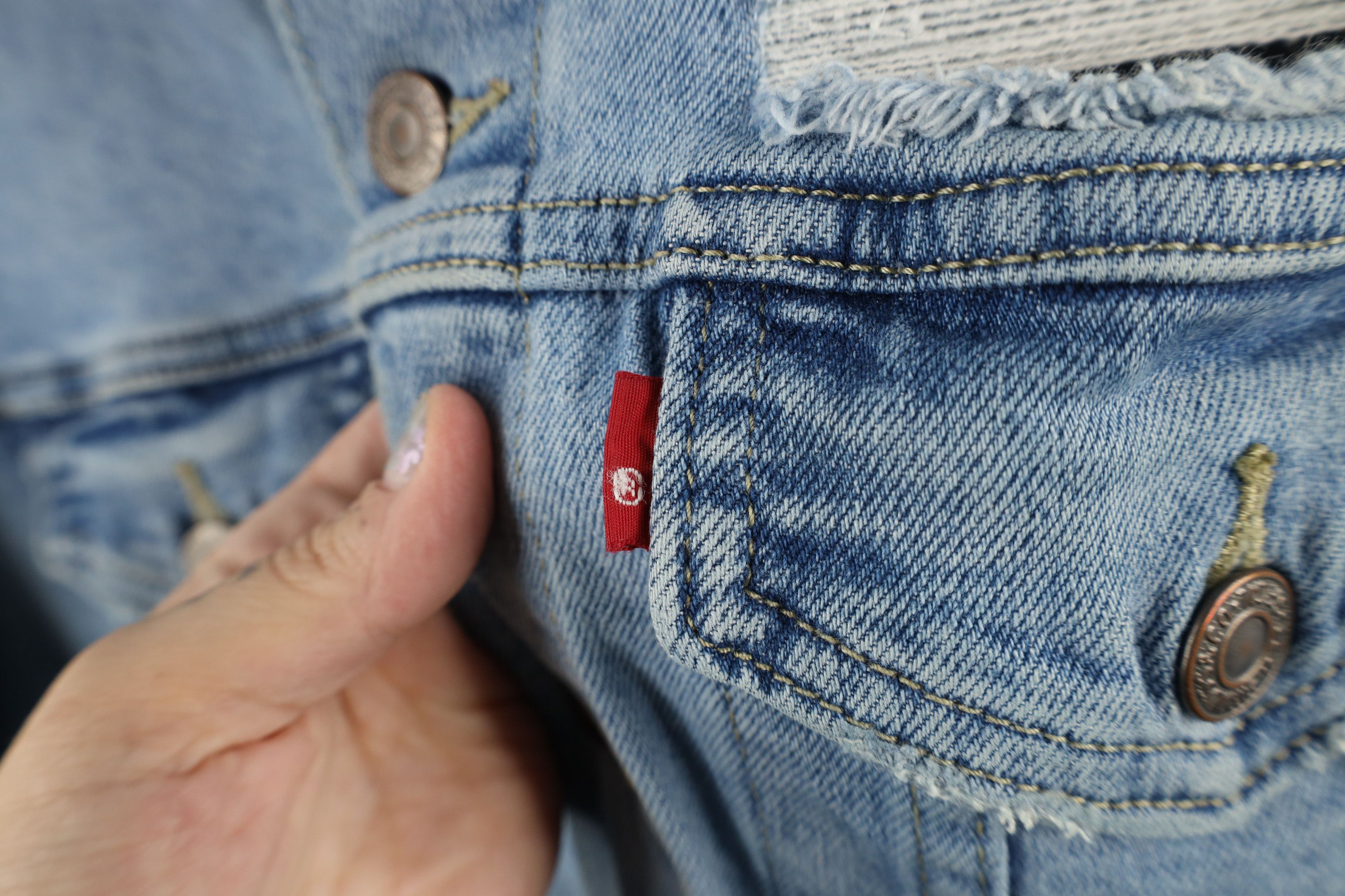 Levi's × Vintage Y2K Levis Stretch Full Button Denim Jean Trucker Jacket Size XL / US 12-14 / IT 48-50 - 7 Thumbnail