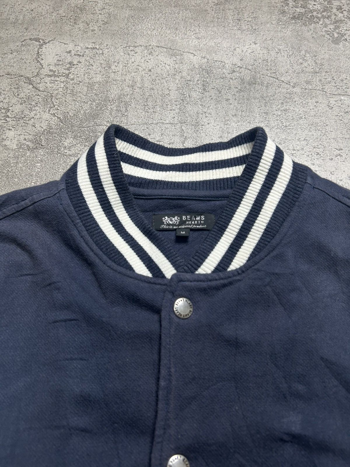 Beams Japan 2000s Beams Varsity Jacket Navy Size US M / EU 48-50 / 2 - 5 Thumbnail