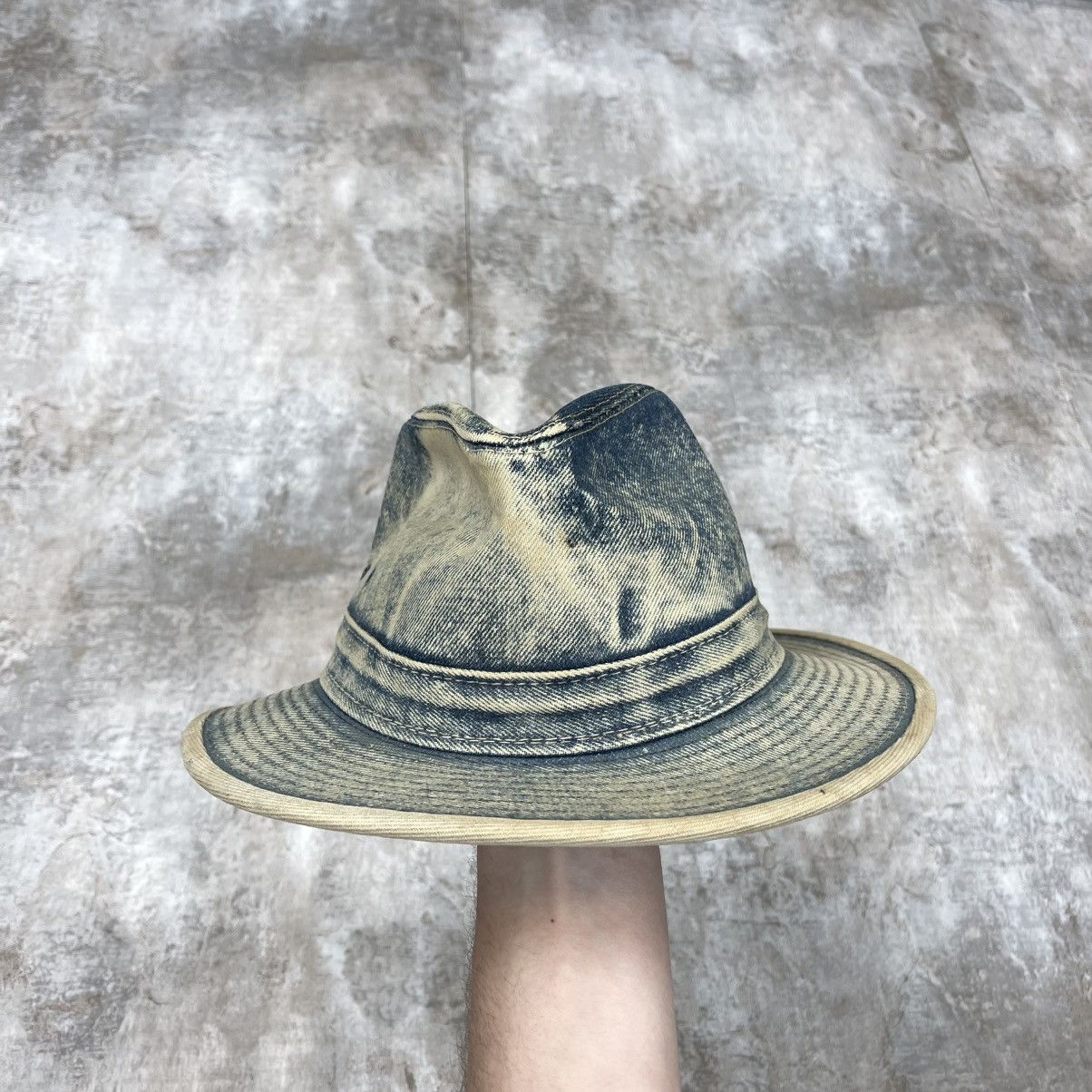 Maison Margiela × Vintage MARGIELA STYLE VINTAGE WASHED SAND DENIM COWBOY HAT WESTERN Size ONE SIZE - 4 Thumbnail