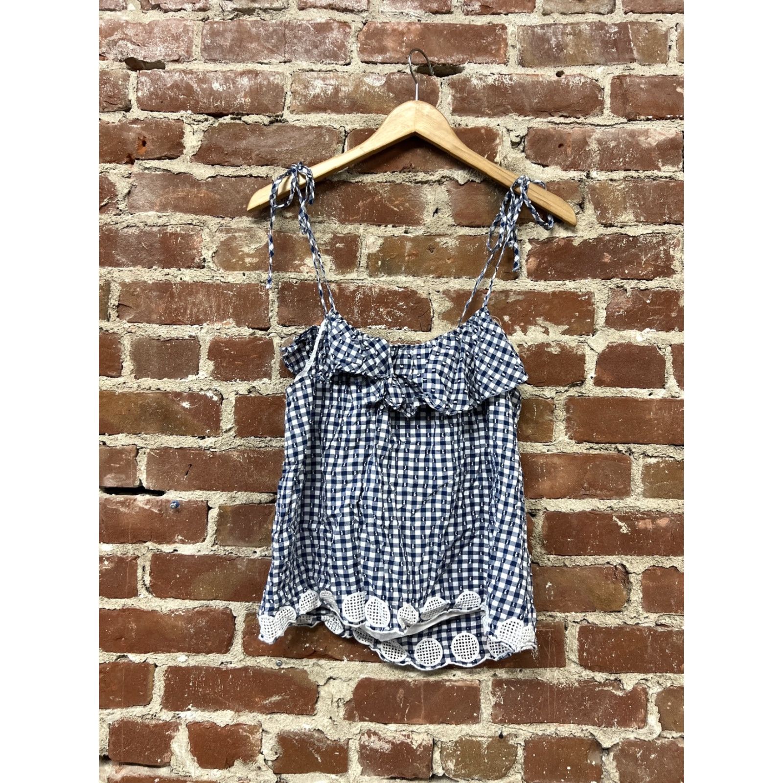 J.Crew J. Crew Womens Blue Plaid Sleeveless Blouse Top Size 10 Size L / US 10 / IT 46 - 2 Thumbnail