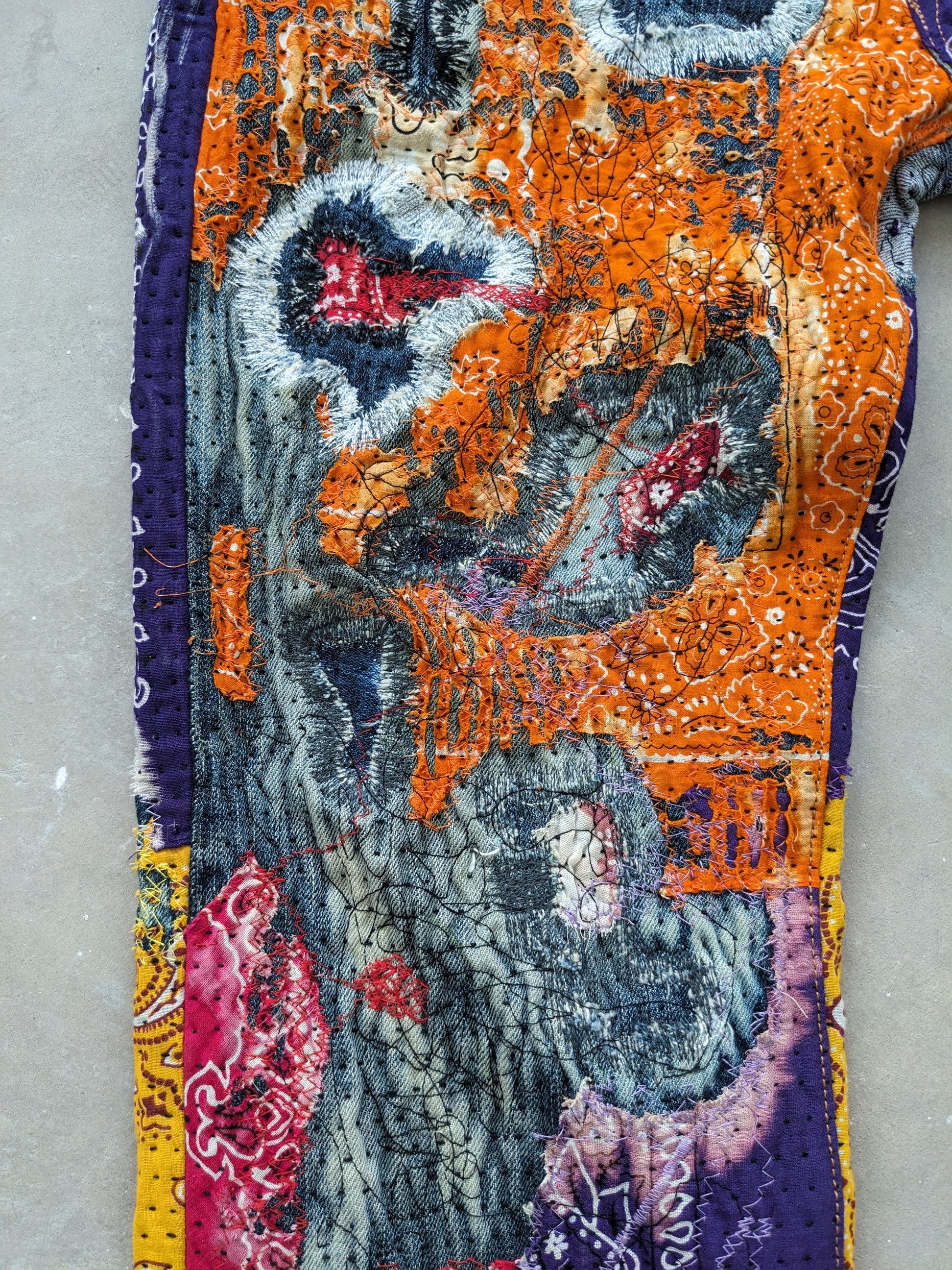 Art Comes First × Japanese Brand × Kapital 1/1 World Kapital Reconstruction Denim Bandana Over Design Size US 35 - 10 Thumbnail