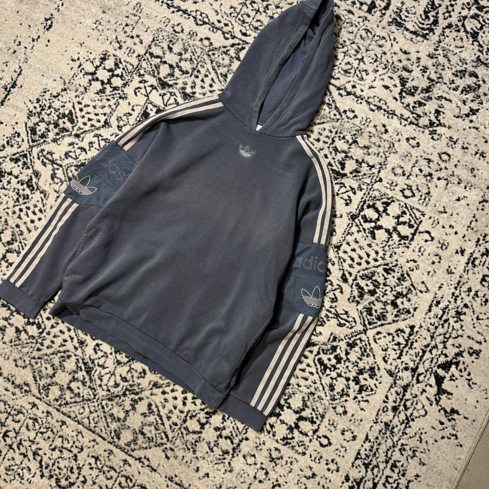Adidas × Vintage Vintage Adidas Blue Cotton Hoodie Size XS Y2K Center Logo Size US XS / EU 42 / 0 - 8 Thumbnail
