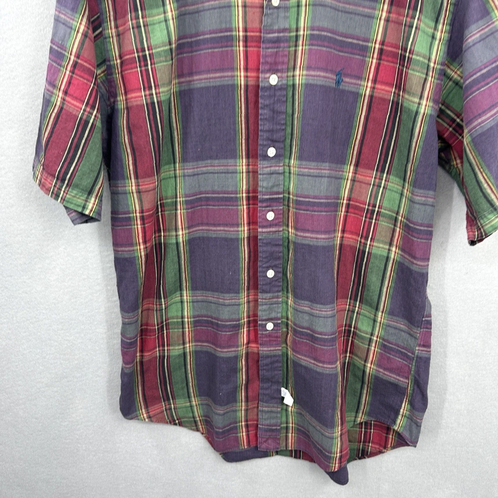 Polo Ralph Lauren VINTAGE Polo Ralph Lauren Shirt Mens M Plaid Blue Short Sleeve Button-Up 100% Cotton Classic Preppy Mens Size US M / EU 48-50 / 2 - 3 Thumbnail