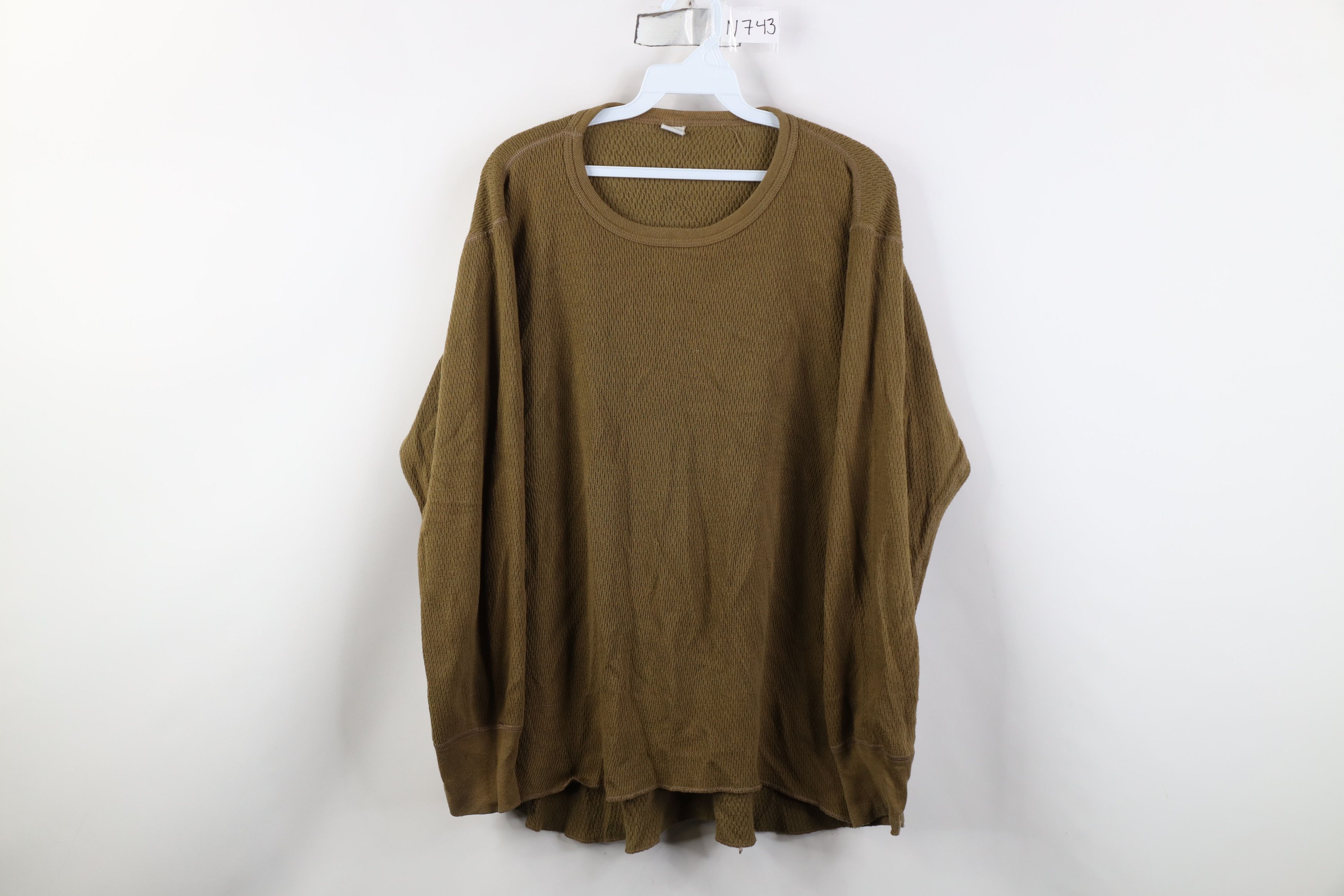 Vintage Vintage 90s Streetwear Waffle Knit Long Sleeve T-Shirt Green Size US XL / EU 56 / 4 - 1 Thumbnail