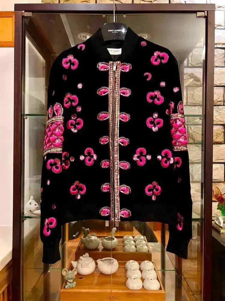 Saint Laurent Paris Sz 48 Saint Laurent Paris 18AW Velvet Patches Jacket-2507 Size US M / EU 48-50 / 2 - 7 Thumbnail