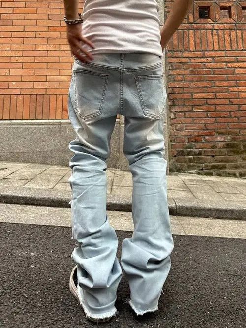 Jean Flared distressed stacked denim jeans slim Size US 34 / EU 50 - 4 Thumbnail