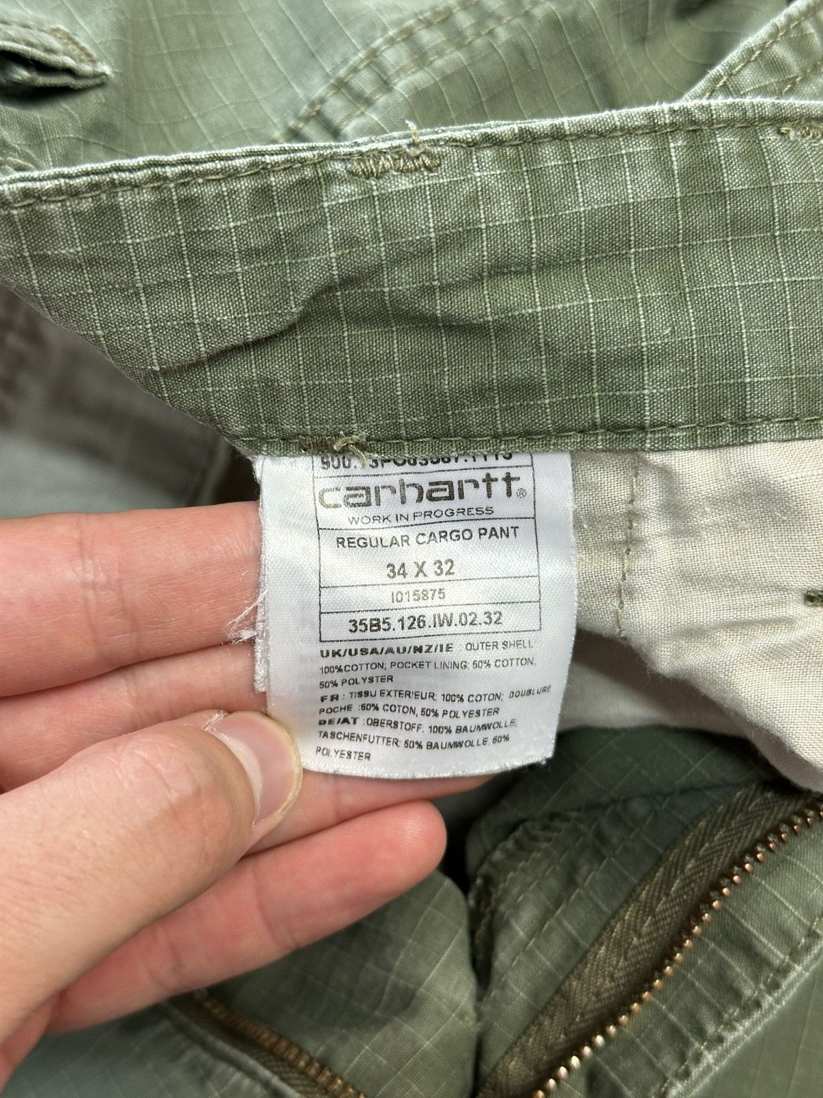 Carhartt × Vintage Vintage Carhartt Cargo Distressed Pants Faded Khaki Y2K Size US 34 / EU 50 - 8 Thumbnail
