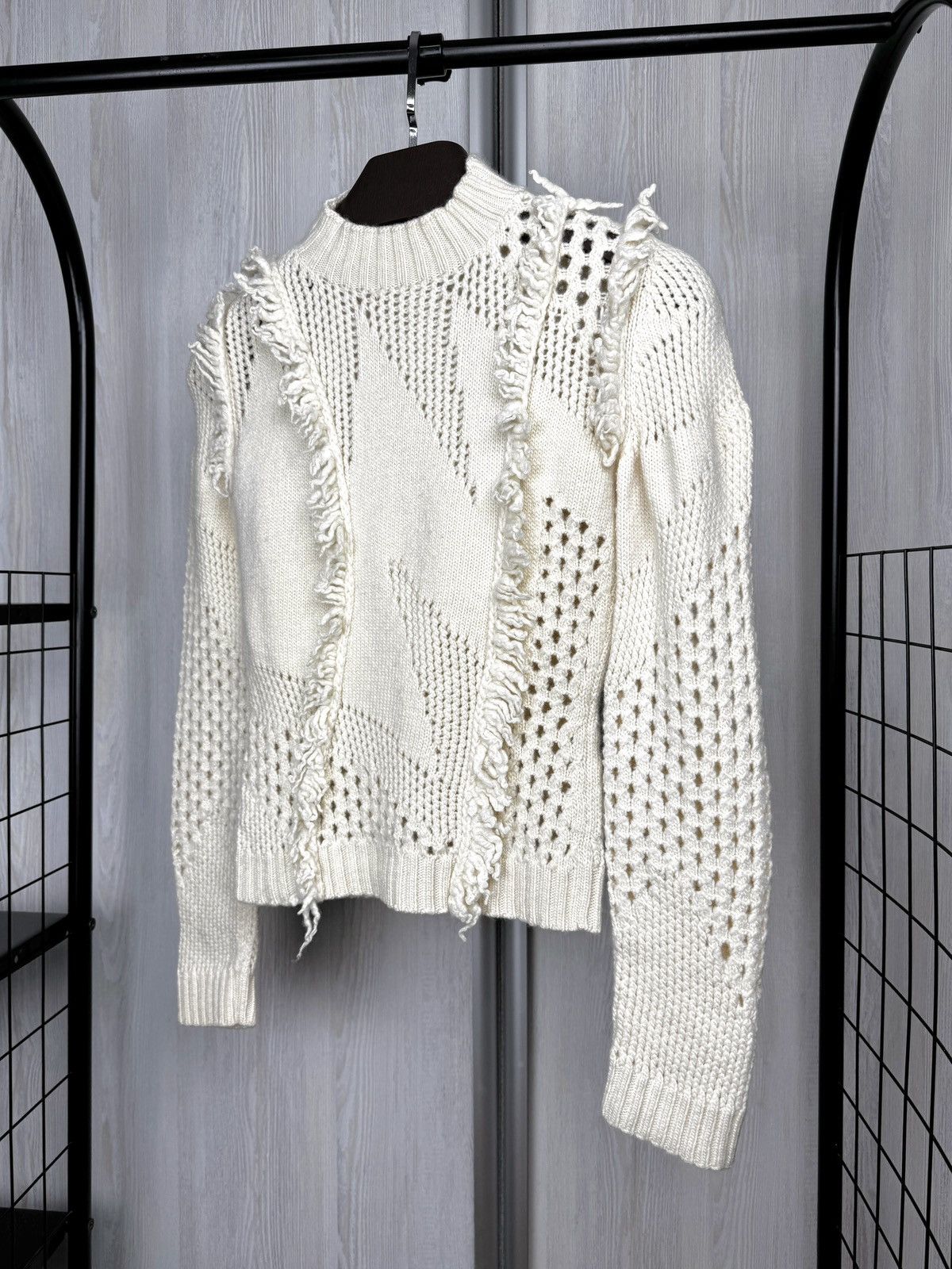 Mugler Mugler wool beige distressed deconstructed sweater size S Size S / US 4 / IT 40 - 5 Thumbnail