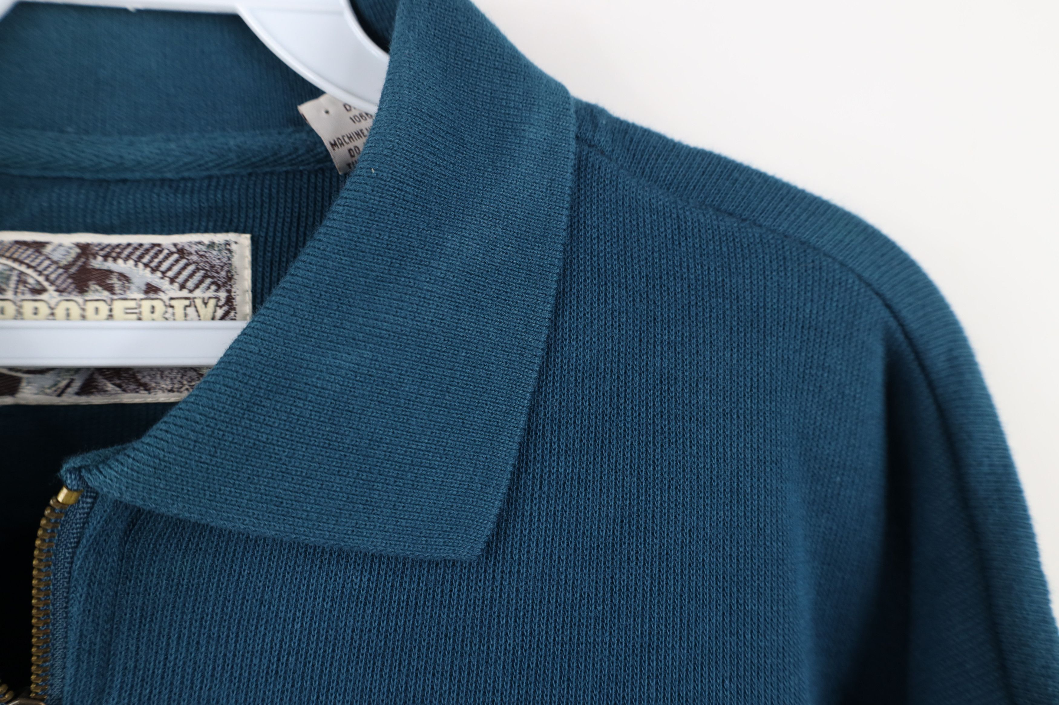 Vintage Vintage 90s Streetwear Blank Heavy Ribbed Knit Half Zip Polo Size US M / EU 48-50 / 2 - 4 Thumbnail