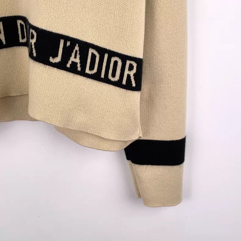 Dior Dior Light brown logo striped cashmere round-neck long-sle Size XS / US 0-2 / IT 36-38 - 4 Thumbnail