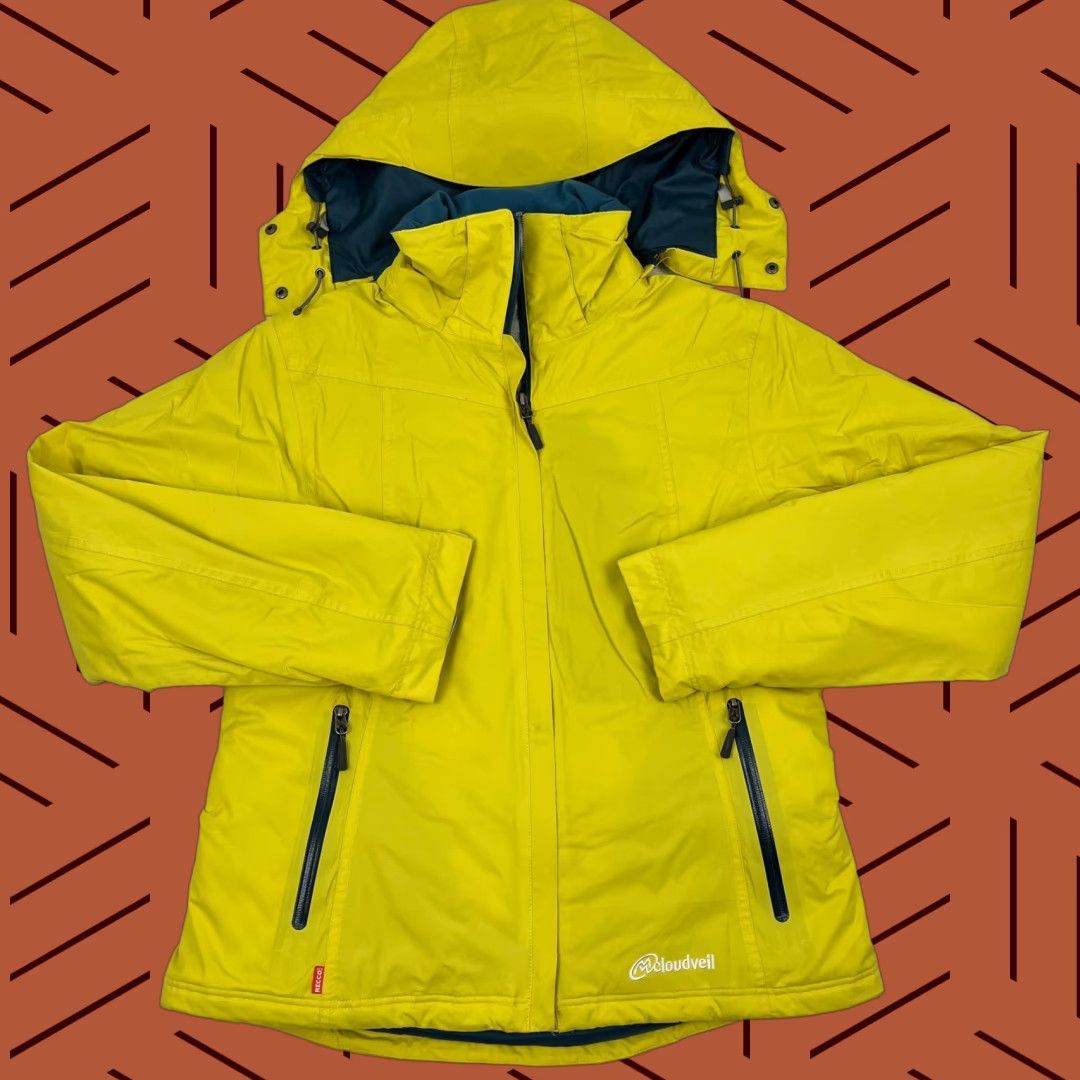 Ecco VINTAGE Cloudveil Jacket Womens L Yellow Ski Snowboard Hooded Snowcore Size L / US 10 / IT 46 - 1 Thumbnail