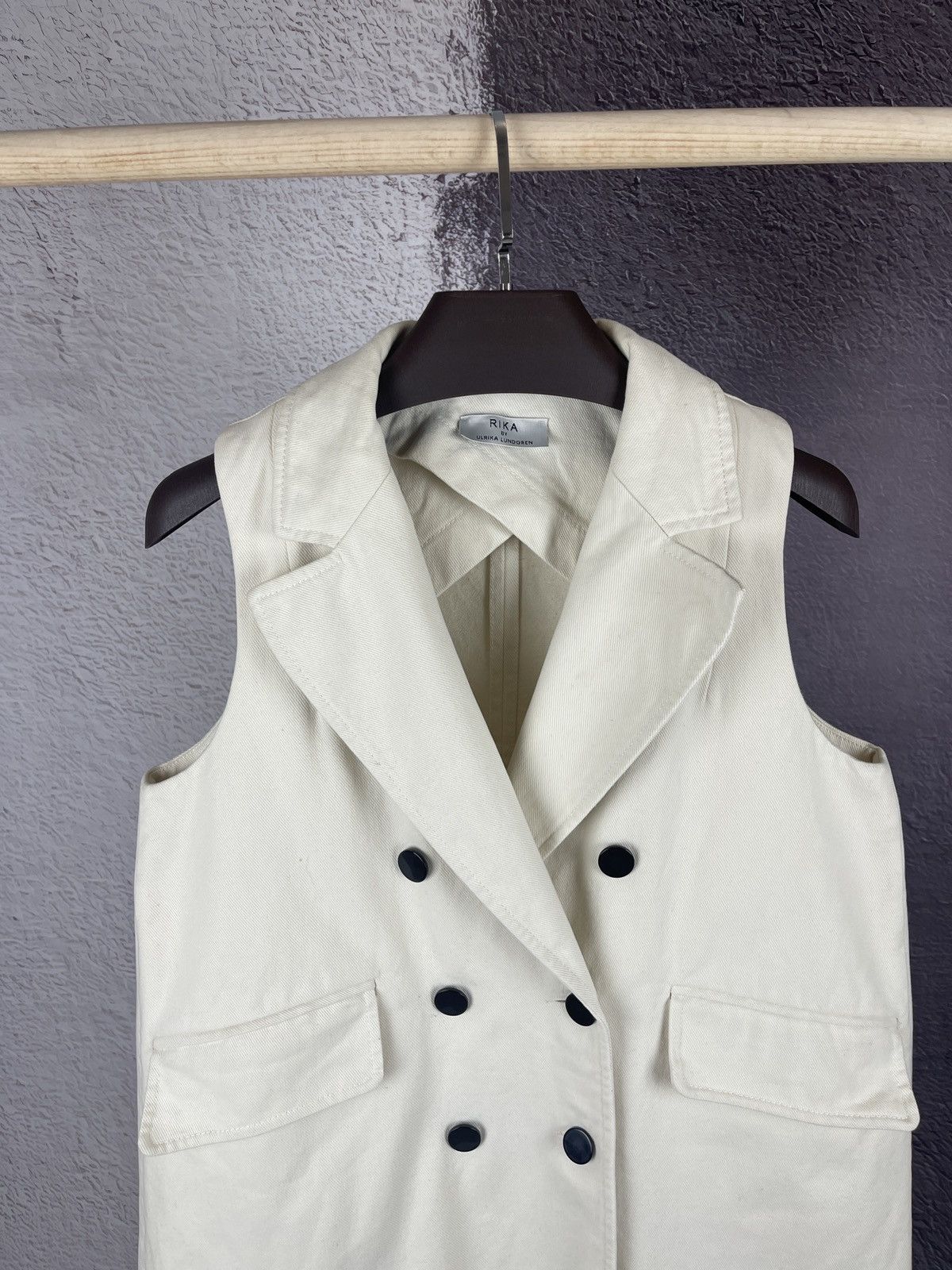 Designer Rika by Ulrika Lundgren double breasted sleeveless coat Size S / US 4 / IT 40 - 3 Thumbnail