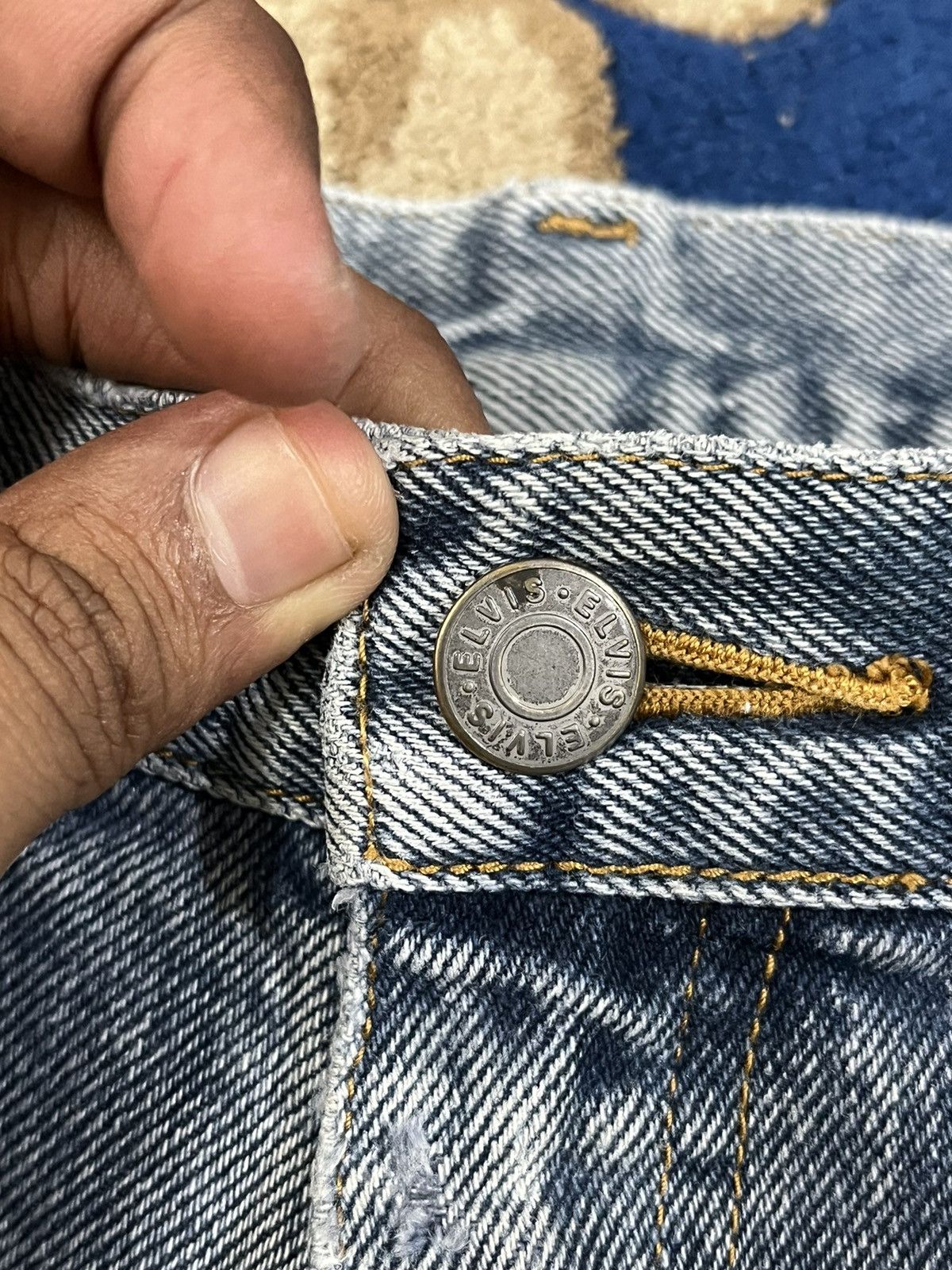 If Six Was Nine × Vintage Vintage Elvis Presley Distressed Denim Size US 33 - 3 Thumbnail