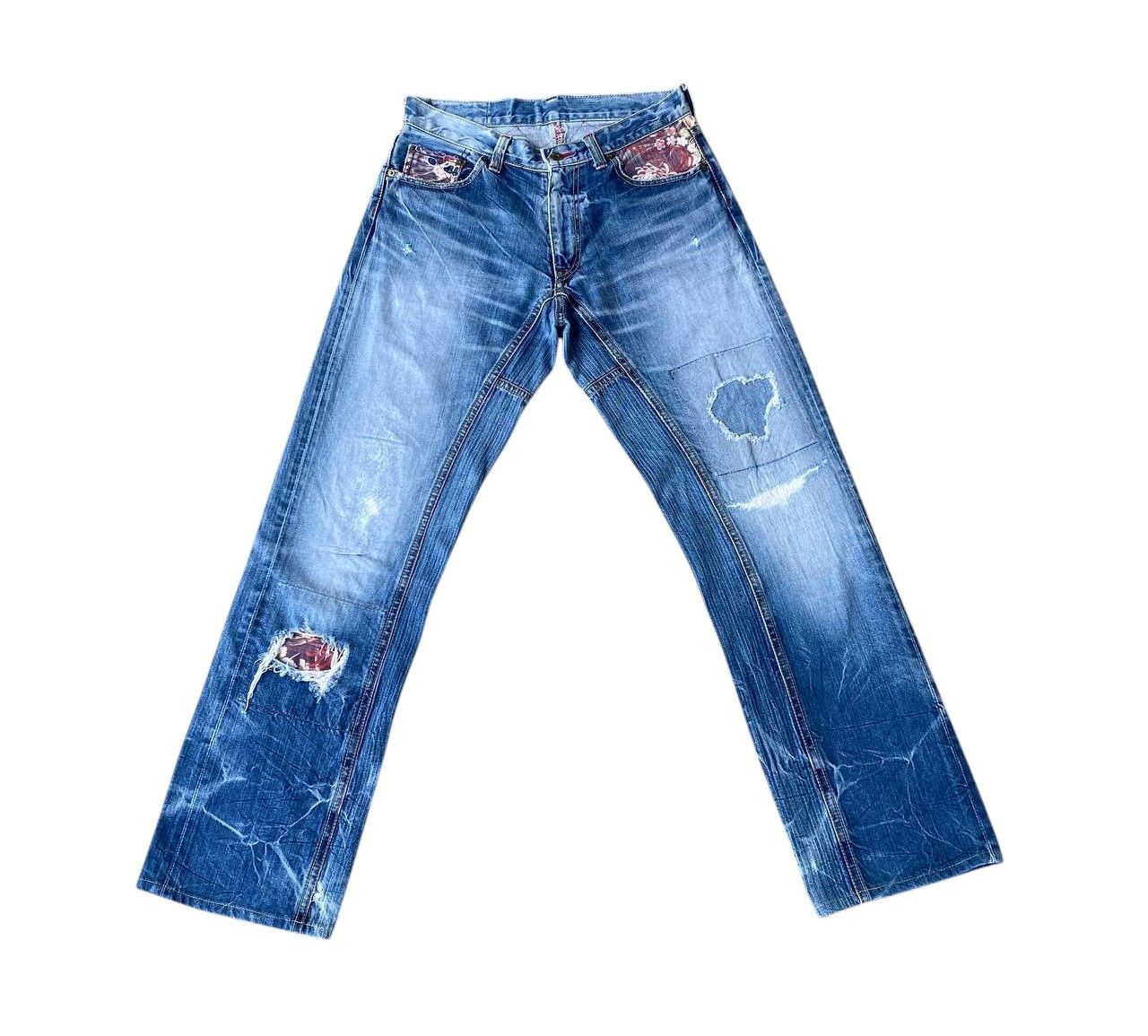 Eternal W29 EXTERNAL JAPAN DISTRESSED THUNDERSTORM MARK FADED BLUE Size US 30 / EU 46 - 3 Thumbnail