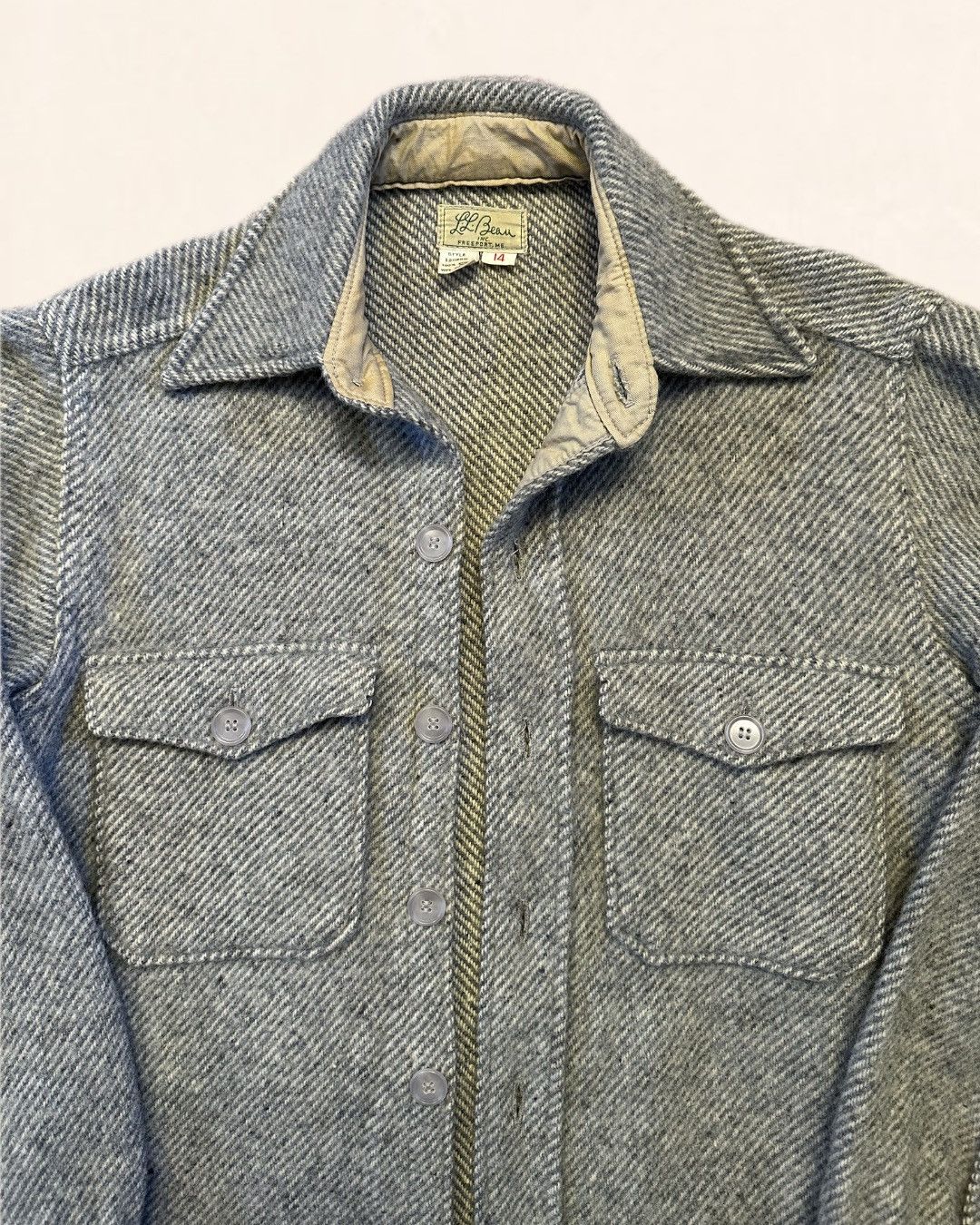 L.L. Bean Vintage 1970s L.L. Bean Virgin Wool Herringbone Shirt Jacket Size US M / EU 48-50 / 2 - 3 Thumbnail