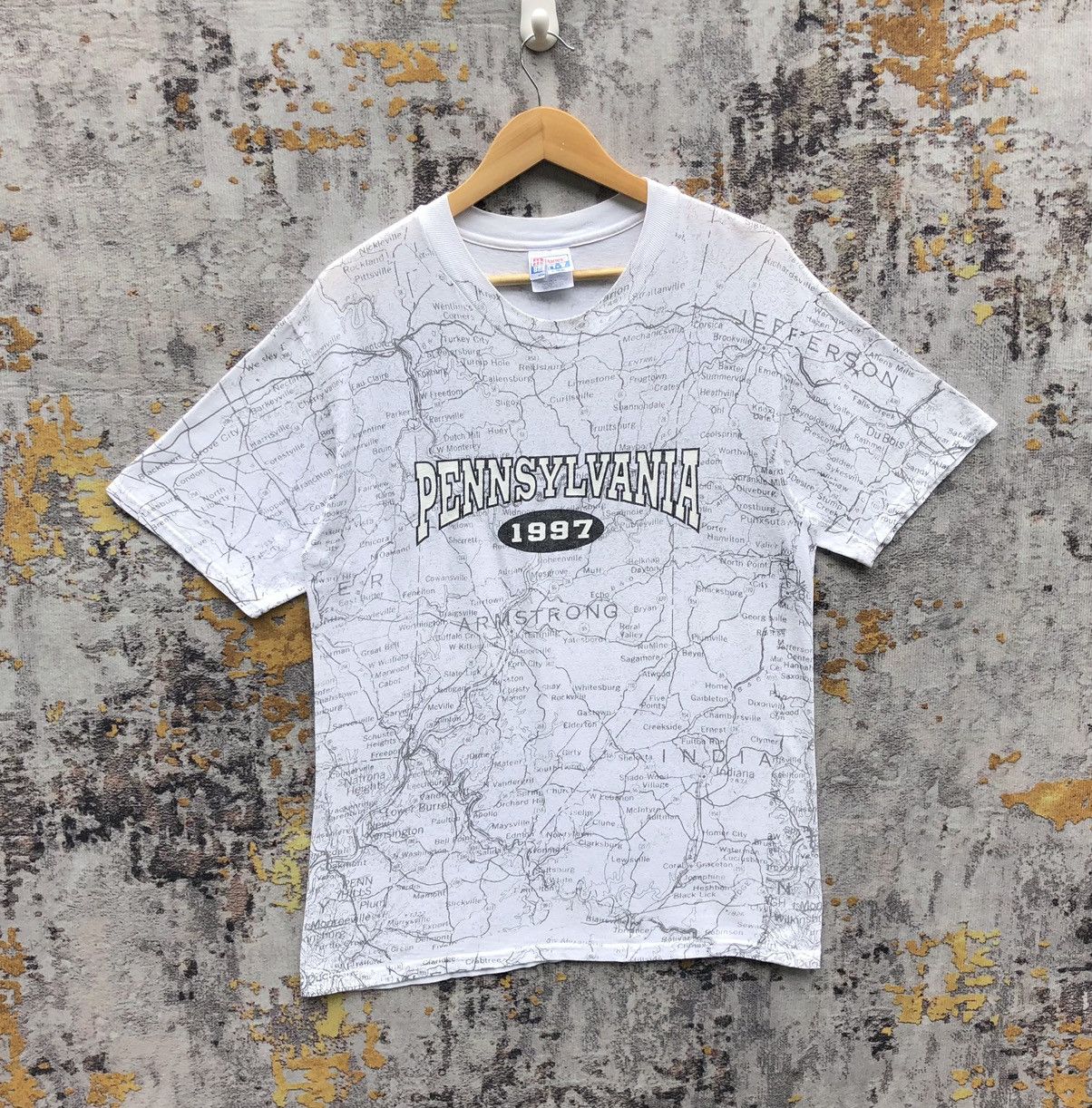 Vintage Pennysylvania 1997 Map Shirt Full Print