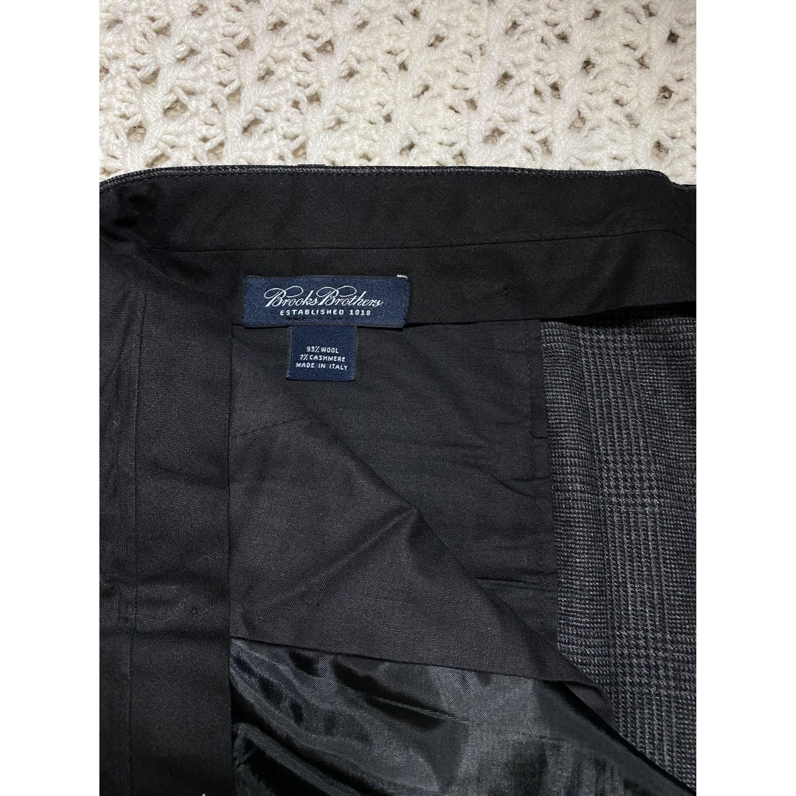 Brooks Brothers Brooks Brothers Wool & Cashmere Men Dress Pants Plaid Gray w Size 36R - 4 Thumbnail