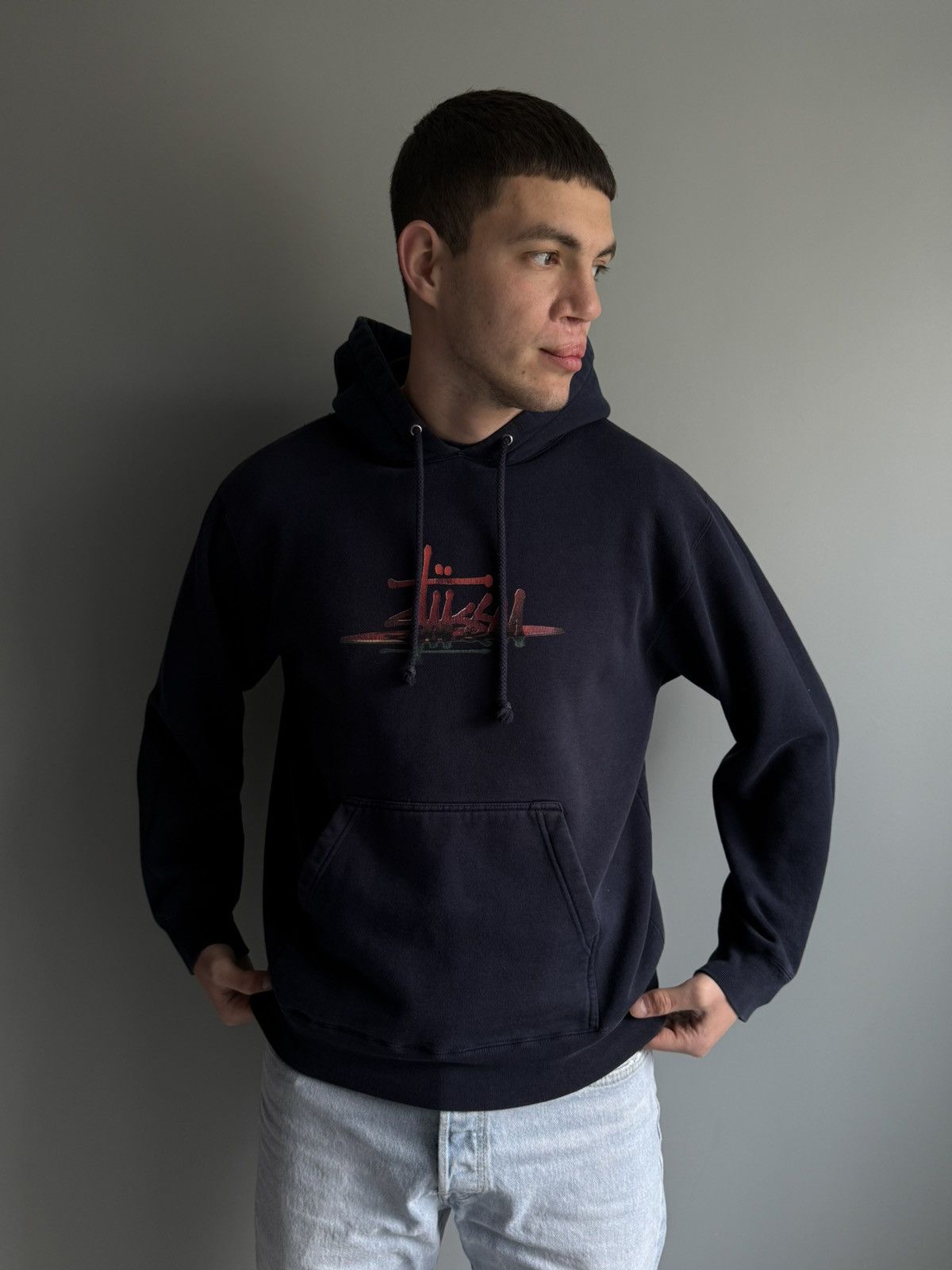 Stussy Stussy Vintage U.S.A Big Logo Hoodie Size US S / EU 44-46 / 1 - 2 Thumbnail