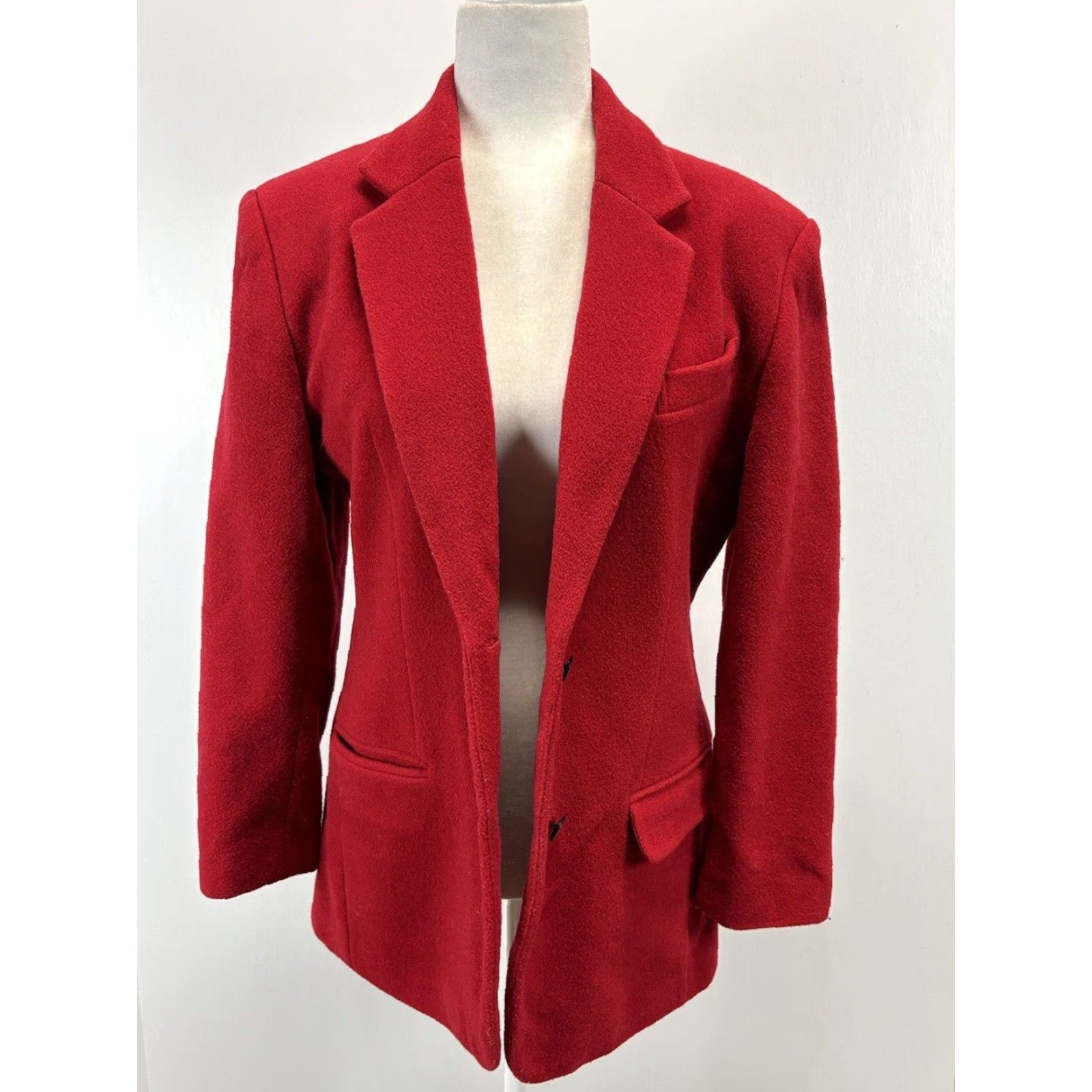 Gap VINTAGE Gap Women's Red Wool Blend Blazer Jacket Small 90s Size S / US 4 / IT 40 - 6 Thumbnail
