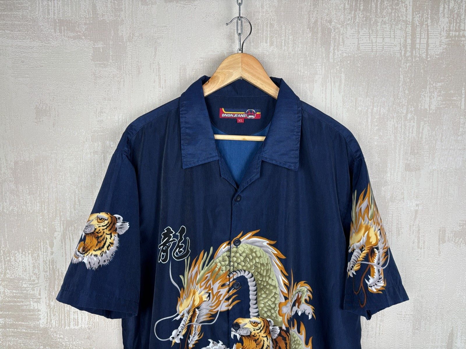 Vintage Vintage Dnon Jeans Dragon And Tiger Aloha Hawaiian Shirt Size US XL / EU 56 / 4 - 3 Thumbnail