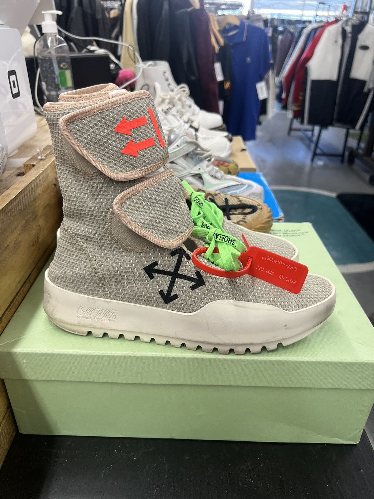 Off White Off white moto wrap hi top sneaker size 41 Grailed