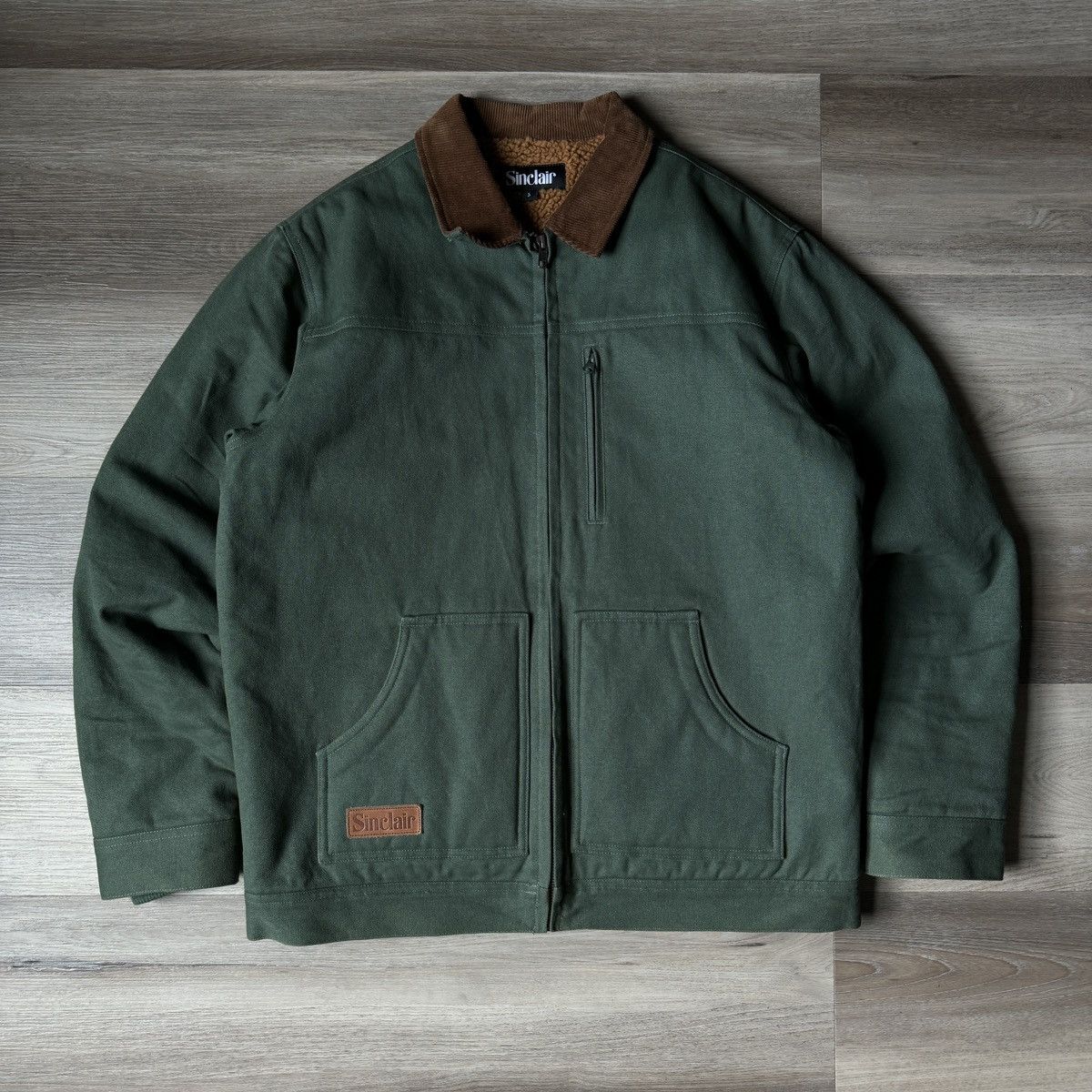 Sinclair Global SINCLAIR COLLAR CANVAS WORK JACKET - OLIVE MSRP: $180 Size US S / EU 44-46 / 1 - 2 Thumbnail