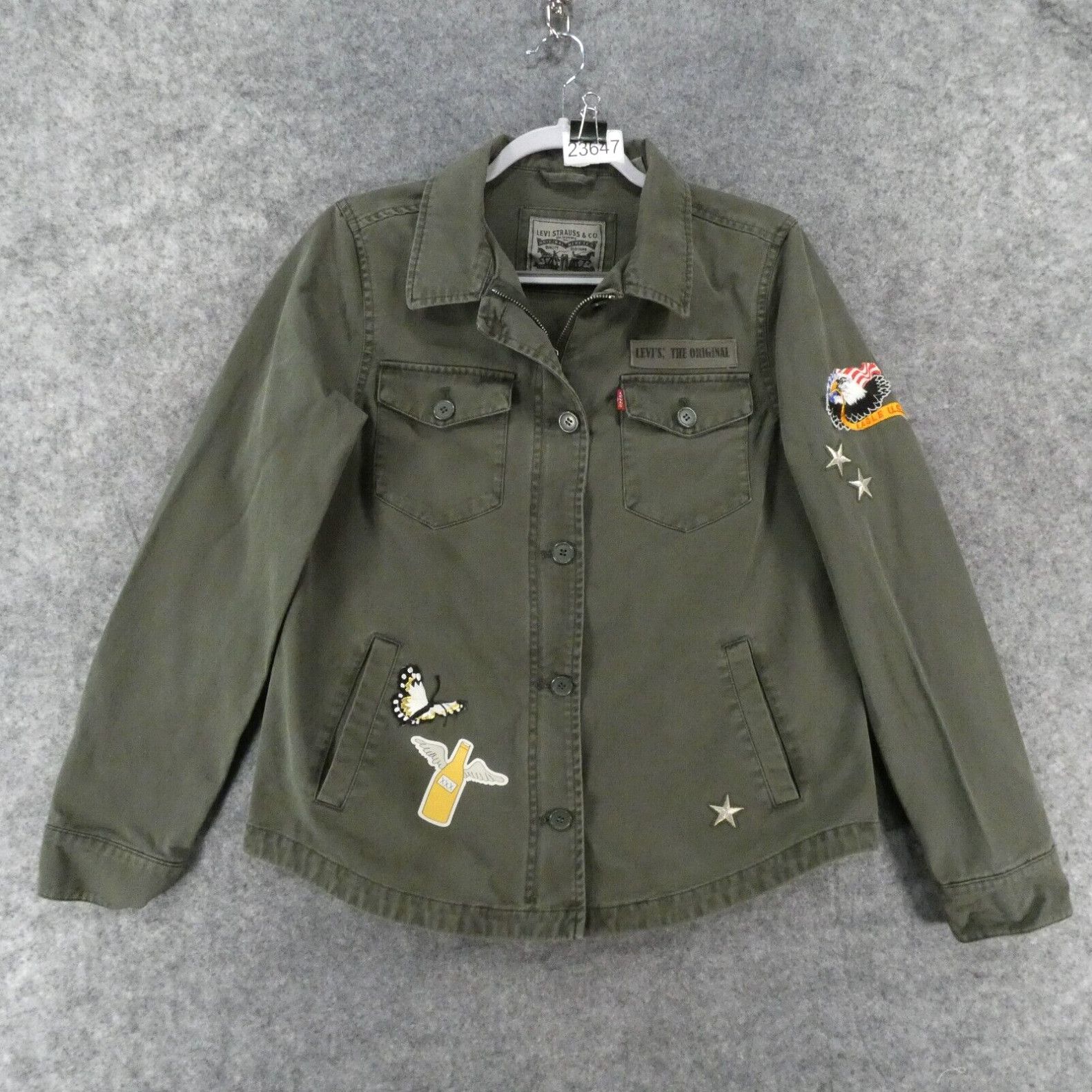 Levi’s Military outlet Green Patch Embroidered Jacket!