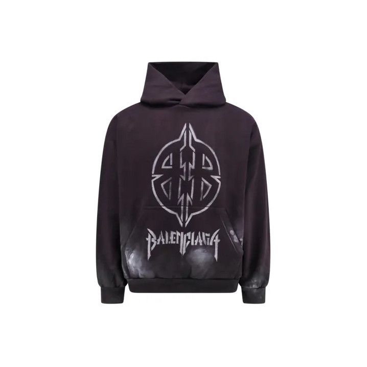 Balenciaga Balenciaga Graphic Print Black Pullover Hoodie Size US L / EU 52-54 / 3 - 1 Thumbnail