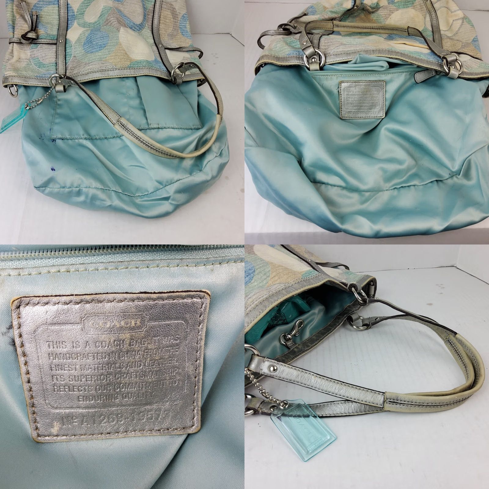 Coach Coach Audrey Metallic Graphic Op Art Cinched Tote 19573 Shoulder Handbag Purse Women Sat in Multi-Color Size ONE SIZE - 9 Thumbnail