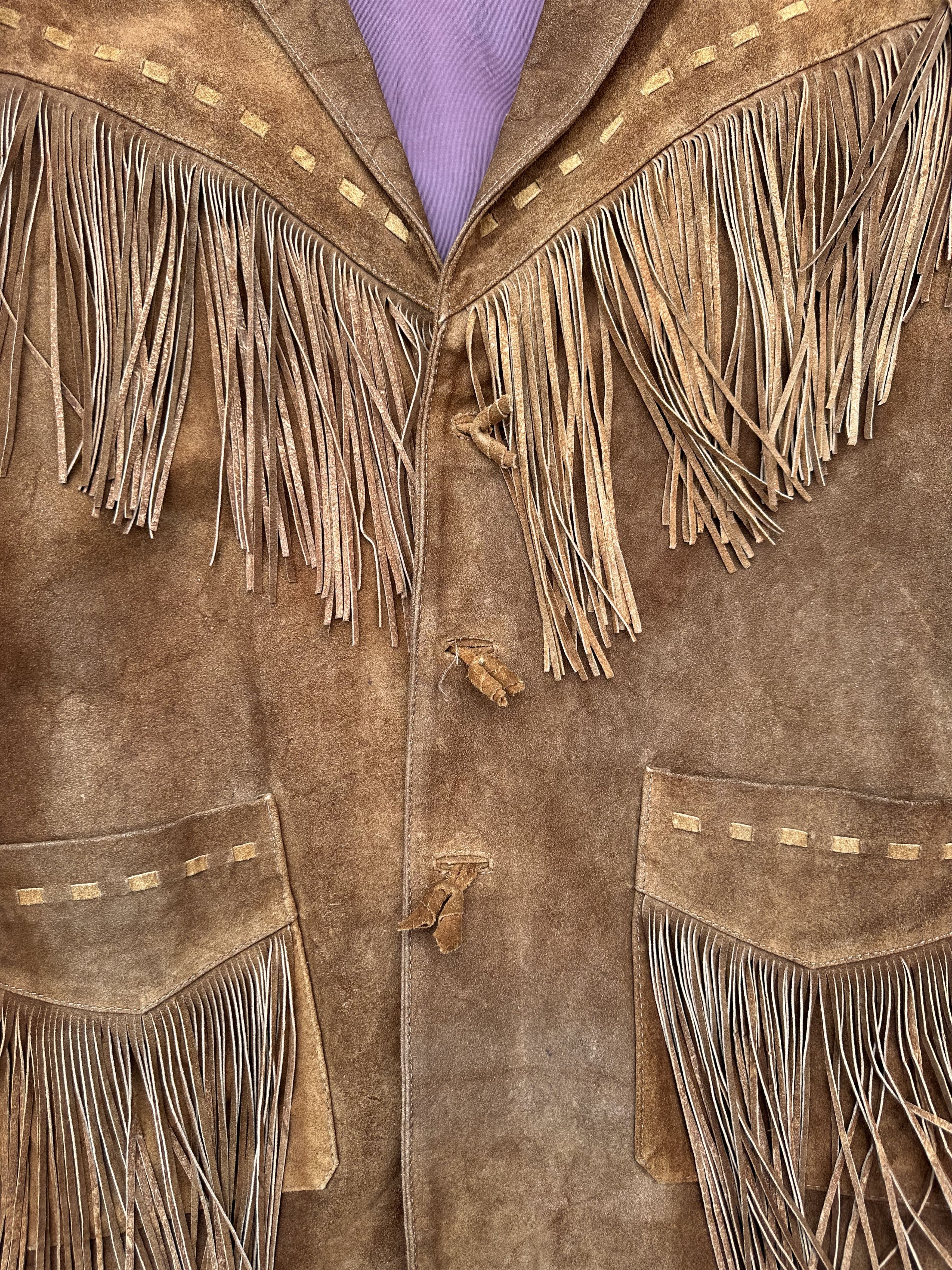 Vintage 1990s Suede Fringe Jacket - Cowboy Style M Size US M / EU 48-50 / 2 - 7 Thumbnail