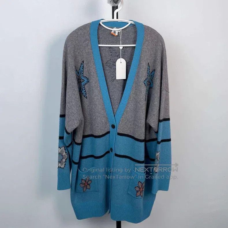 Loewe Wool Knit Cardigan - Blue Color Block