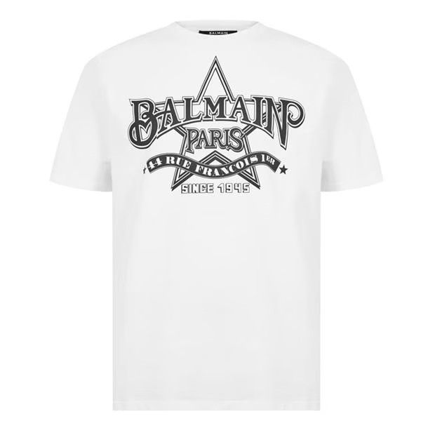 image of Balmain O1G2R1Mq0324 T- Shirts In Blanc, Men's (Size Small)