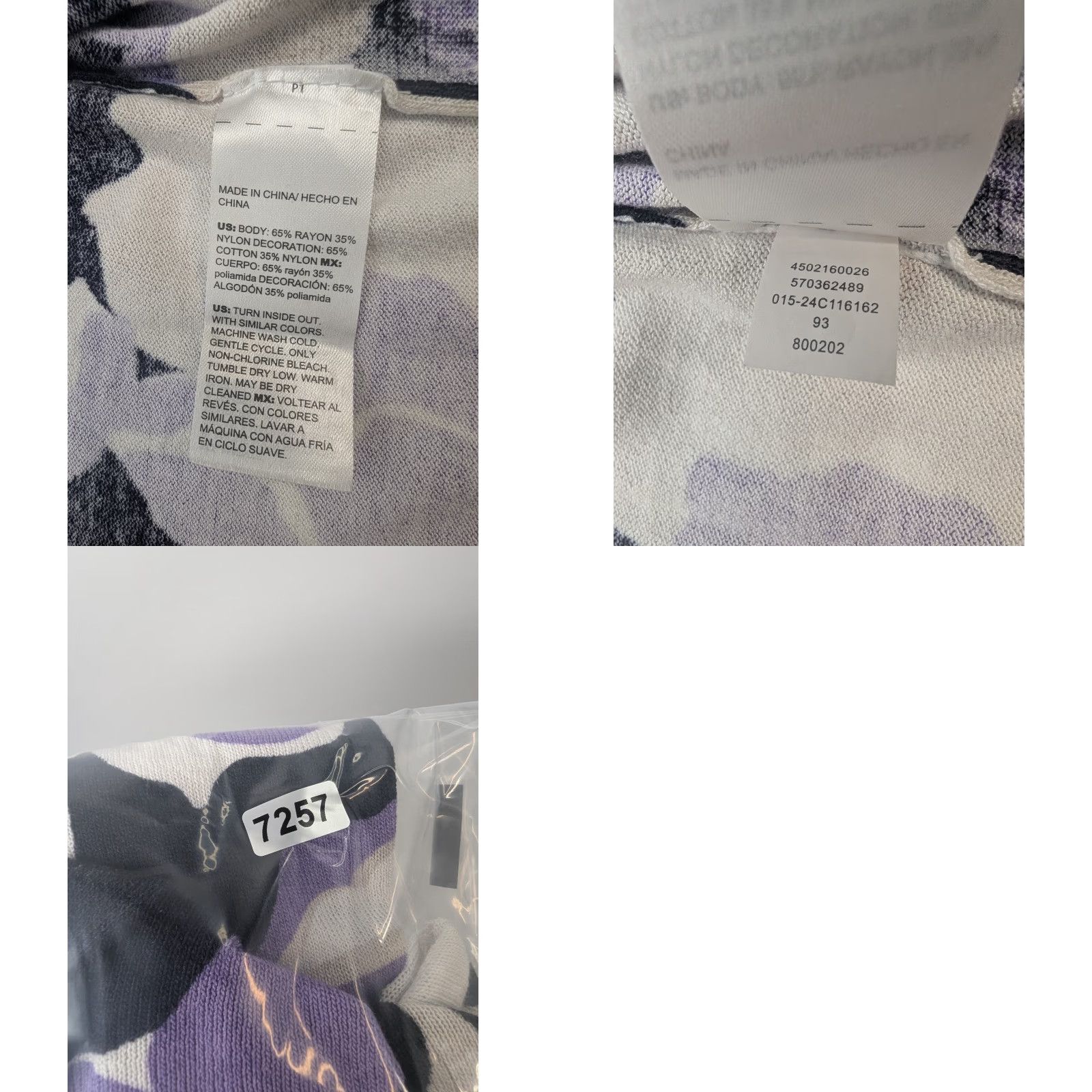 Vintage Chicos Cardigan Sweater Open Front Floral Embroidered Purple Knit Women M Bohemian Chic Size M / US 6-8 / IT 42-44 - 8 Thumbnail