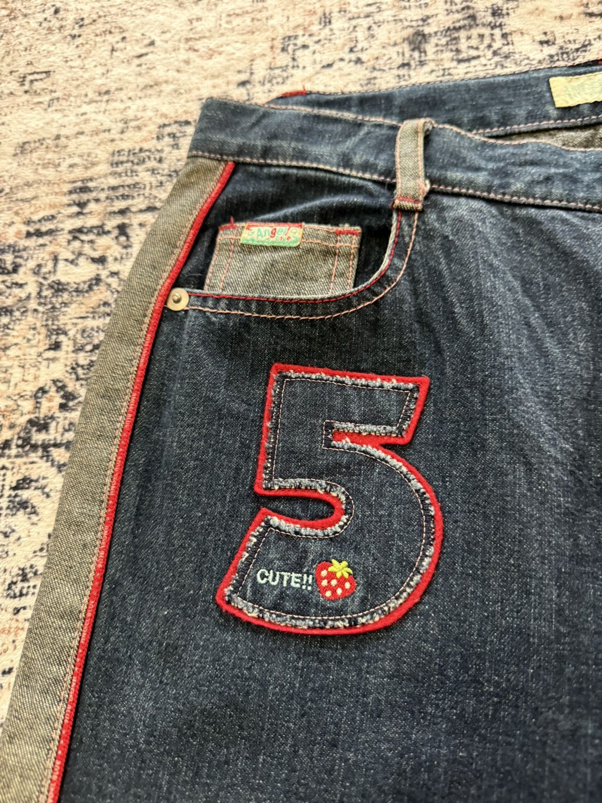 Hysteric Glamour 2000s Angel Blue Kawaii Side Panel Patched Flared Jeans Y2K Size US 28 / EU 44 - 9 Thumbnail