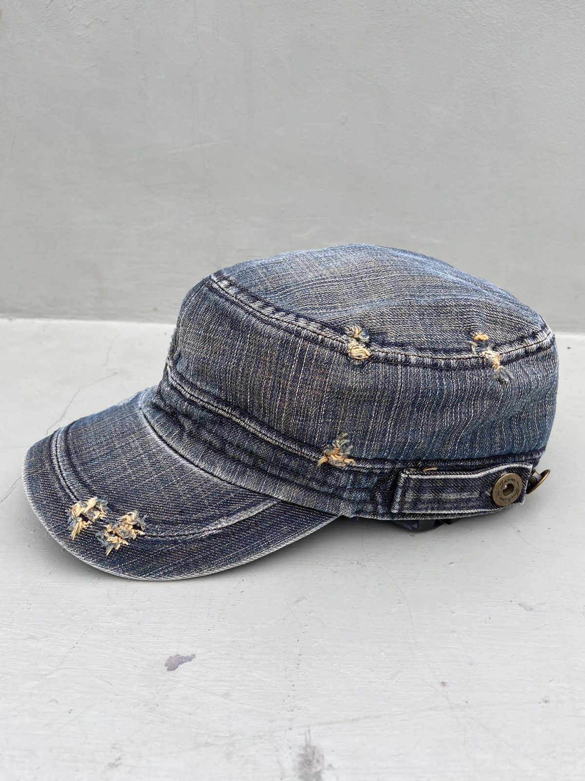 Hysteric Glamour 2000s Y2K MICHIGAN zircon-studded skull denim hat Size ONE SIZE - 4 Thumbnail