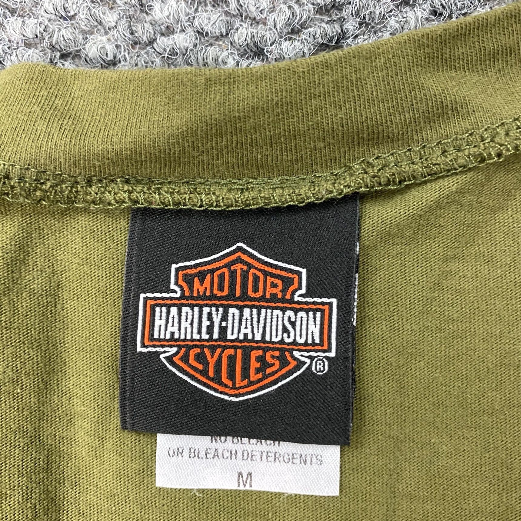 Harley Davidson Harley-Davidson Shirt Womens Medium Green Long Sleeve V-Neck USA Made PA Gatto Size M / US 6-8 / IT 42-44 - 4 Thumbnail