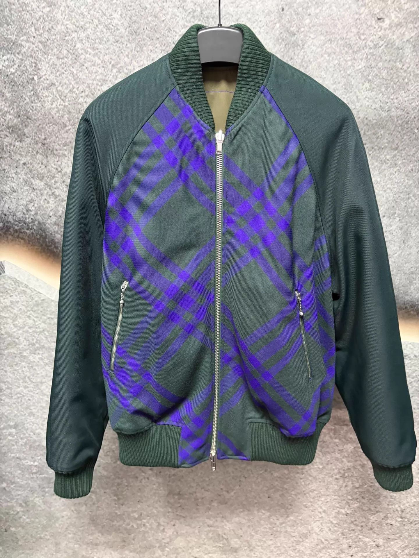 Burberry S Italian made like new oversized baseball jacket