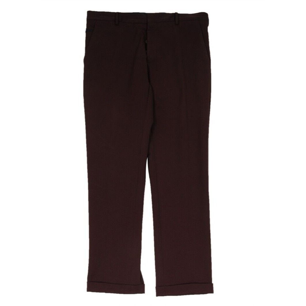 Prada Pants Burgundy Red Nylon Stretch Trousers Size US 34 / EU 50 - 1 Thumbnail