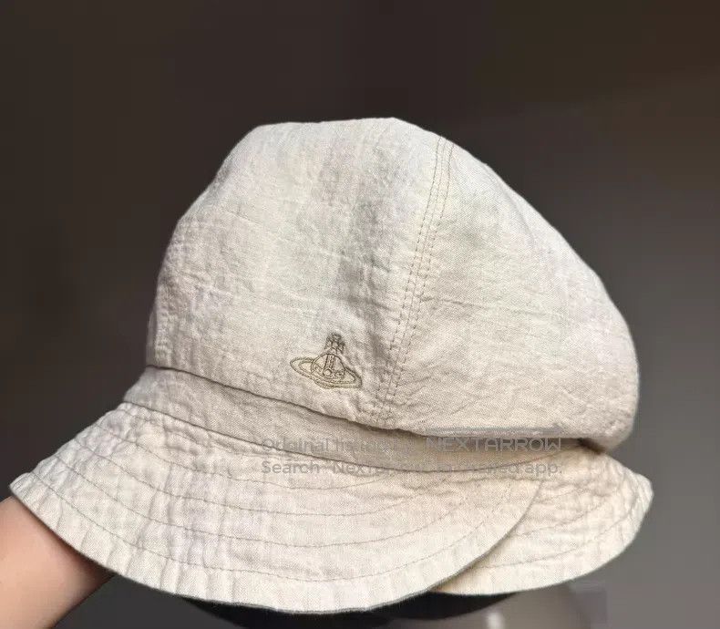 Vivienne Westwood Vivienne Westwood Beige cotton linen newsboy cap bucket ha Size ONE SIZE - 1 Thumbnail