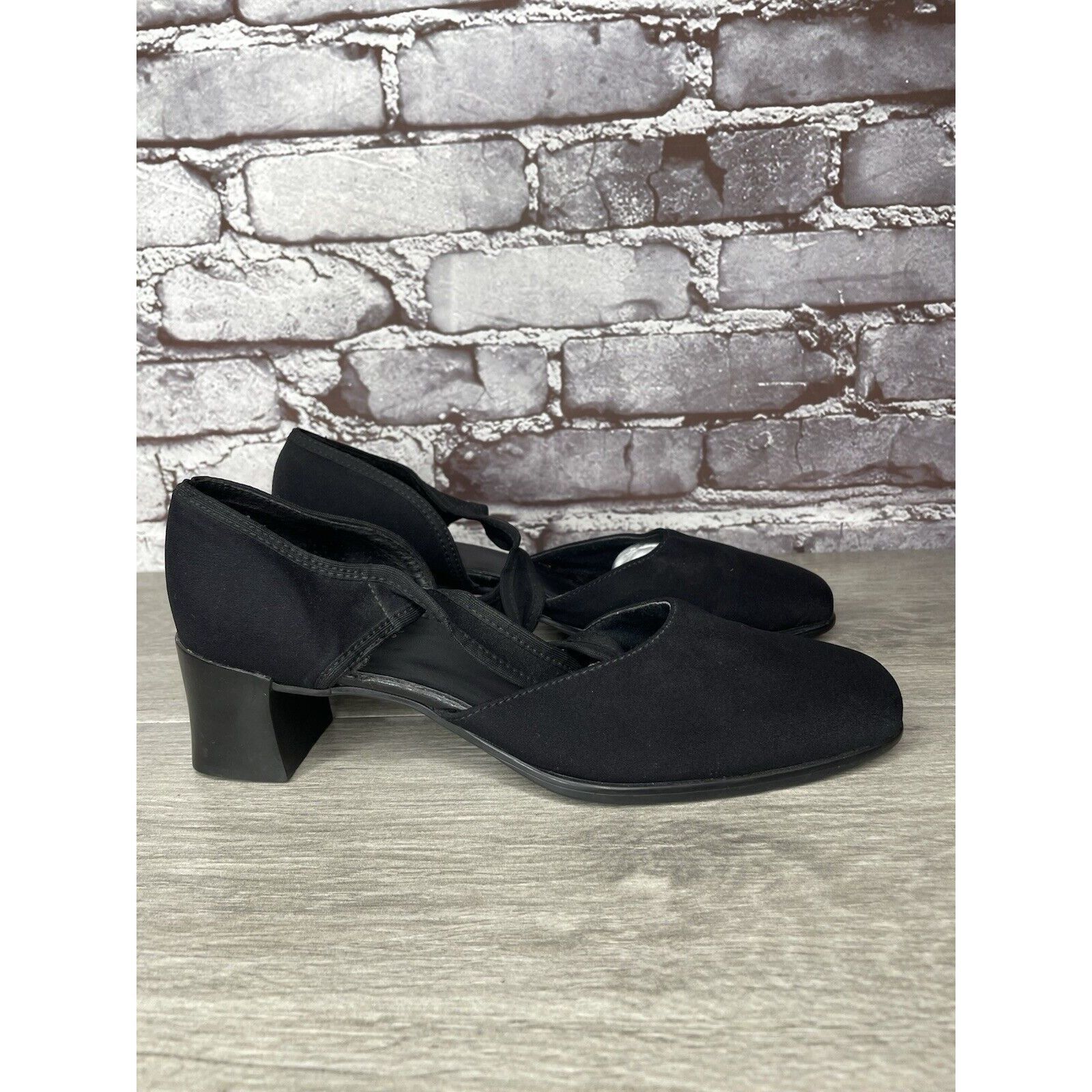 Other Munro American Whitney Black Fabric Elastic MaryJane Strap H Size US 8.5 / IT 38.5 - 21 Thumbnail