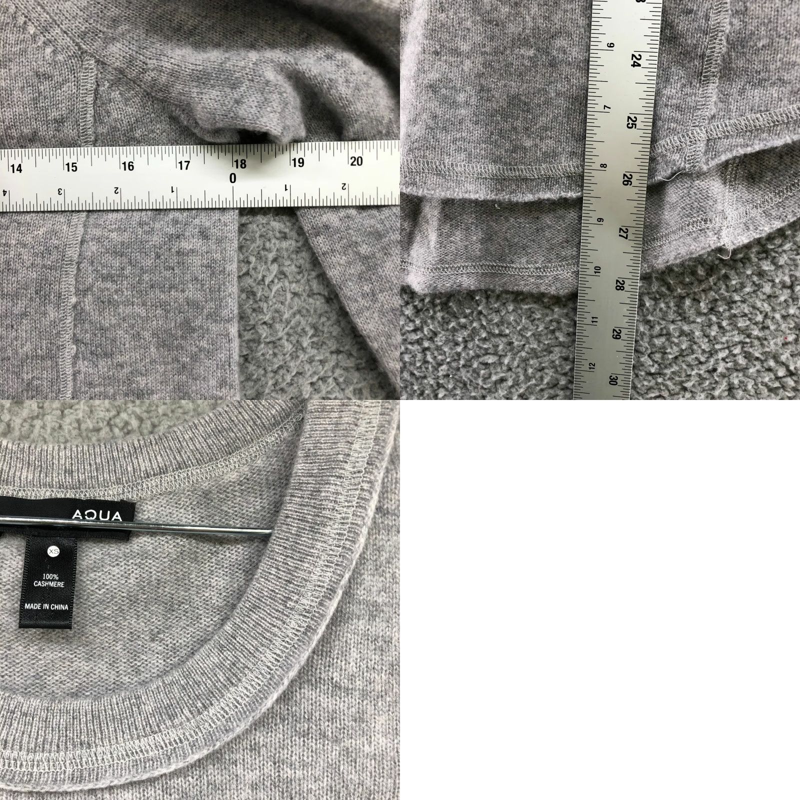 AQUA Aqua Sweater Womens XS Gray Cold Shoulder Crewneck 100% Cashmere Pullover Vintage? No Size XS / US 0-2 / IT 36-38 - 8 Thumbnail